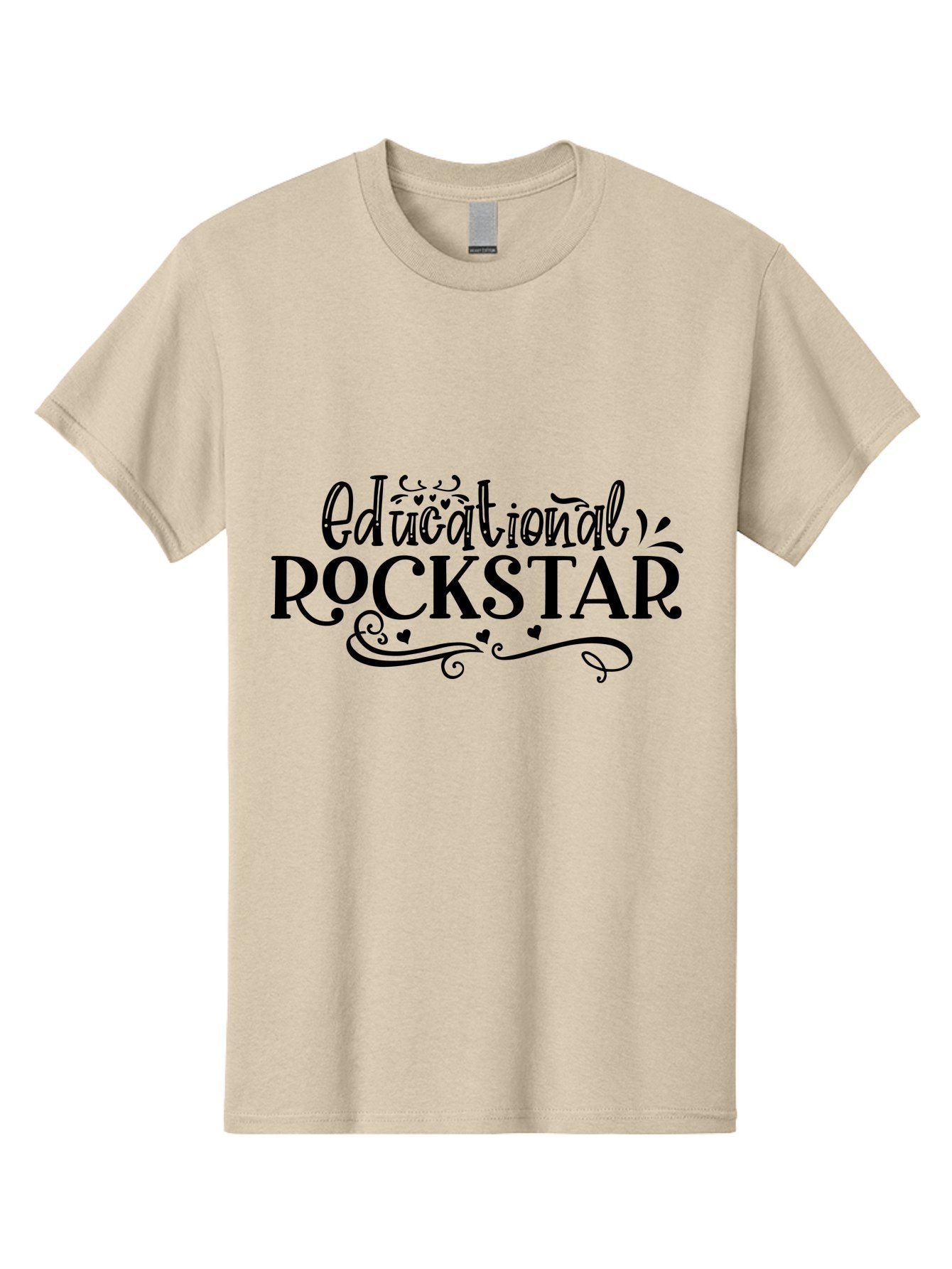 Educational Rockstar Men'S Graphic Tee, 100% Cotton, Comfortable Casual Summer Wear, Machine Washable, Rockstar Teacher, Educational Achievement, Teaching Excellence, Inspirational Educator, Motivational Quote, Learning Rockstar Aae252 11