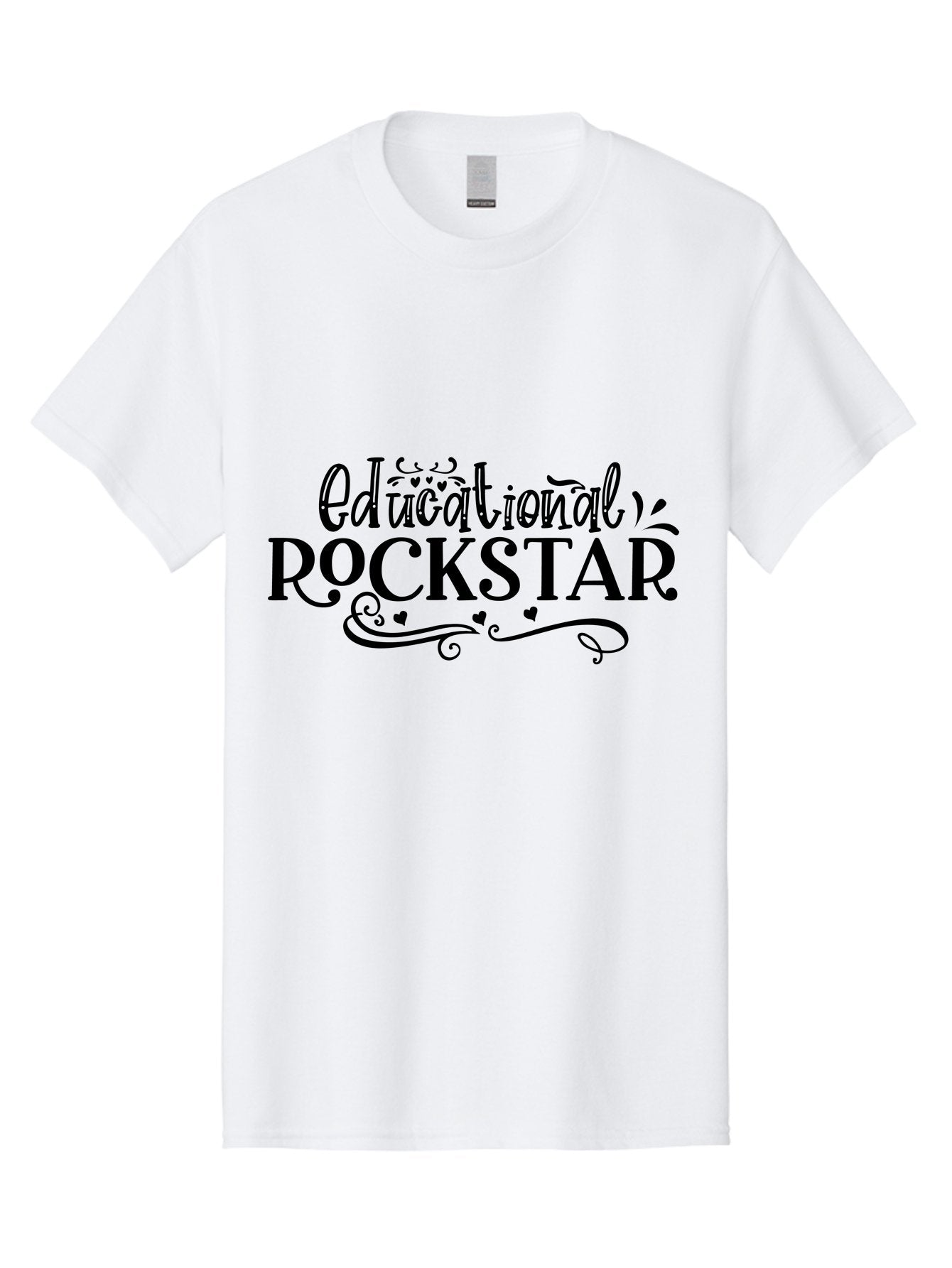 Educational Rockstar Men'S Graphic Tee, 100% Cotton, Comfortable Casual Summer Wear, Machine Washable, Rockstar Teacher, Educational Achievement, Teaching Excellence, Inspirational Educator, Motivational Quote, Learning Rockstar Aae252 12