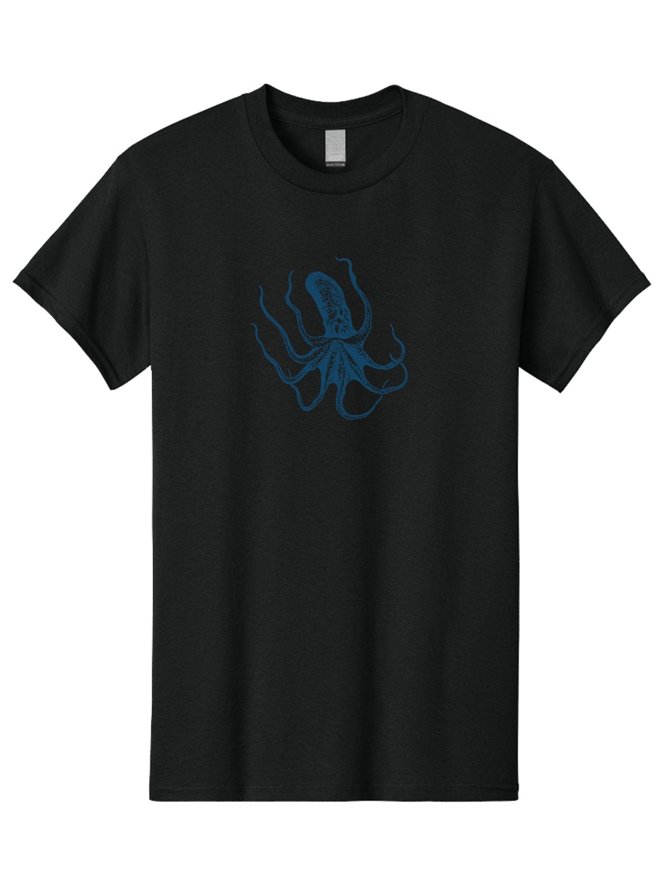 Eight-Legged Sea Monster Men'S Graphic Tee, 100% Cotton, Comfortable Casual Summer Wear, Machine Washable, Octopus Illustration, Blue Octopus, Sea Creature, Underwater Life, Marine Animal, Ocean Dweller, Cephalopod, Tentacles, Squid-Like, Aae255 6