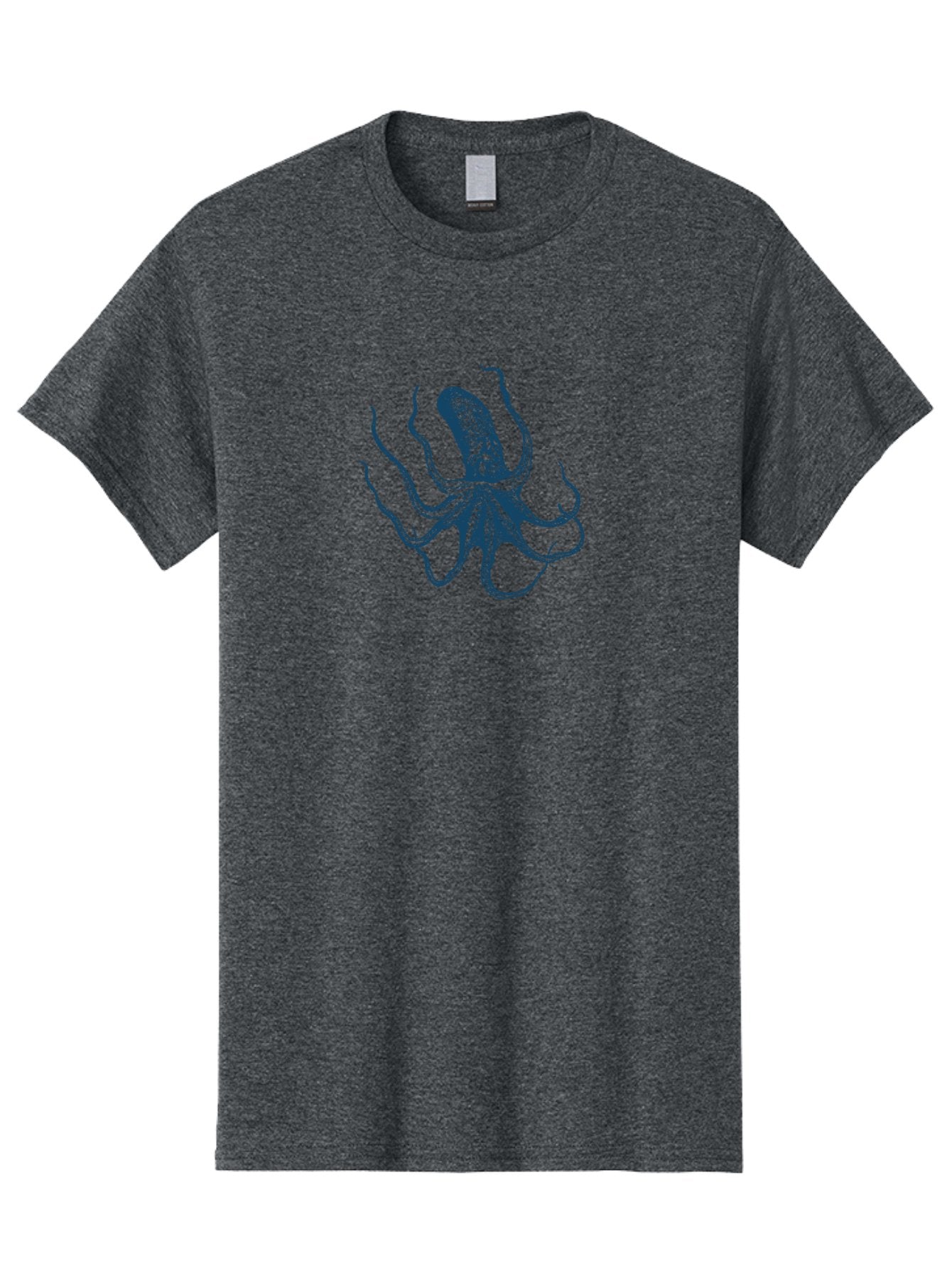 Eight-Legged Sea Monster Men'S Graphic Tee, 100% Cotton, Comfortable Casual Summer Wear, Machine Washable, Octopus Illustration, Blue Octopus, Sea Creature, Underwater Life, Marine Animal, Ocean Dweller, Cephalopod, Tentacles, Squid-Like, Aae255