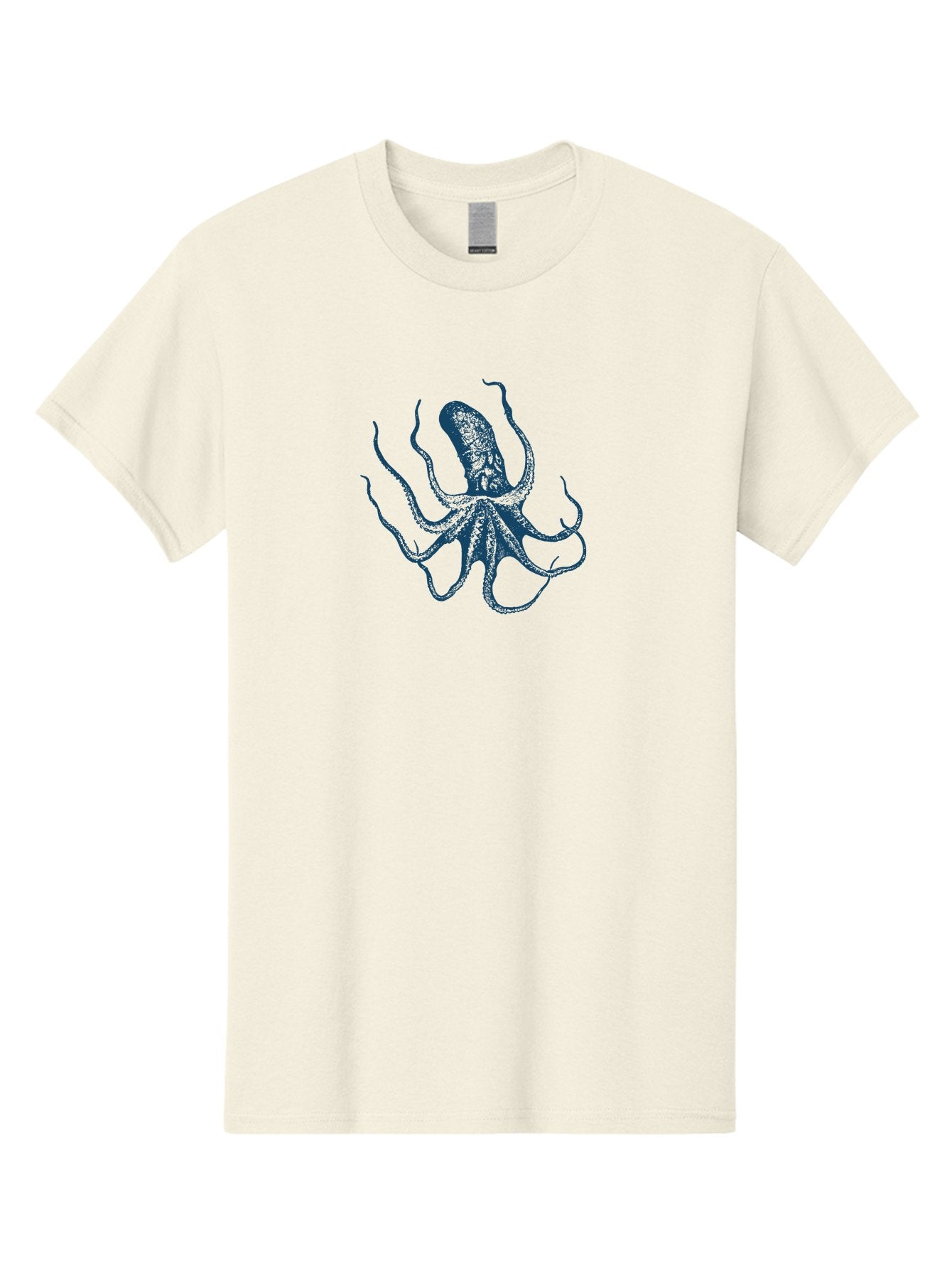 Eight-Legged Sea Monster Men'S Graphic Tee, 100% Cotton, Comfortable Casual Summer Wear, Machine Washable, Octopus Illustration, Blue Octopus, Sea Creature, Underwater Life, Marine Animal, Ocean Dweller, Cephalopod, Tentacles, Squid-Like, Aae255 9