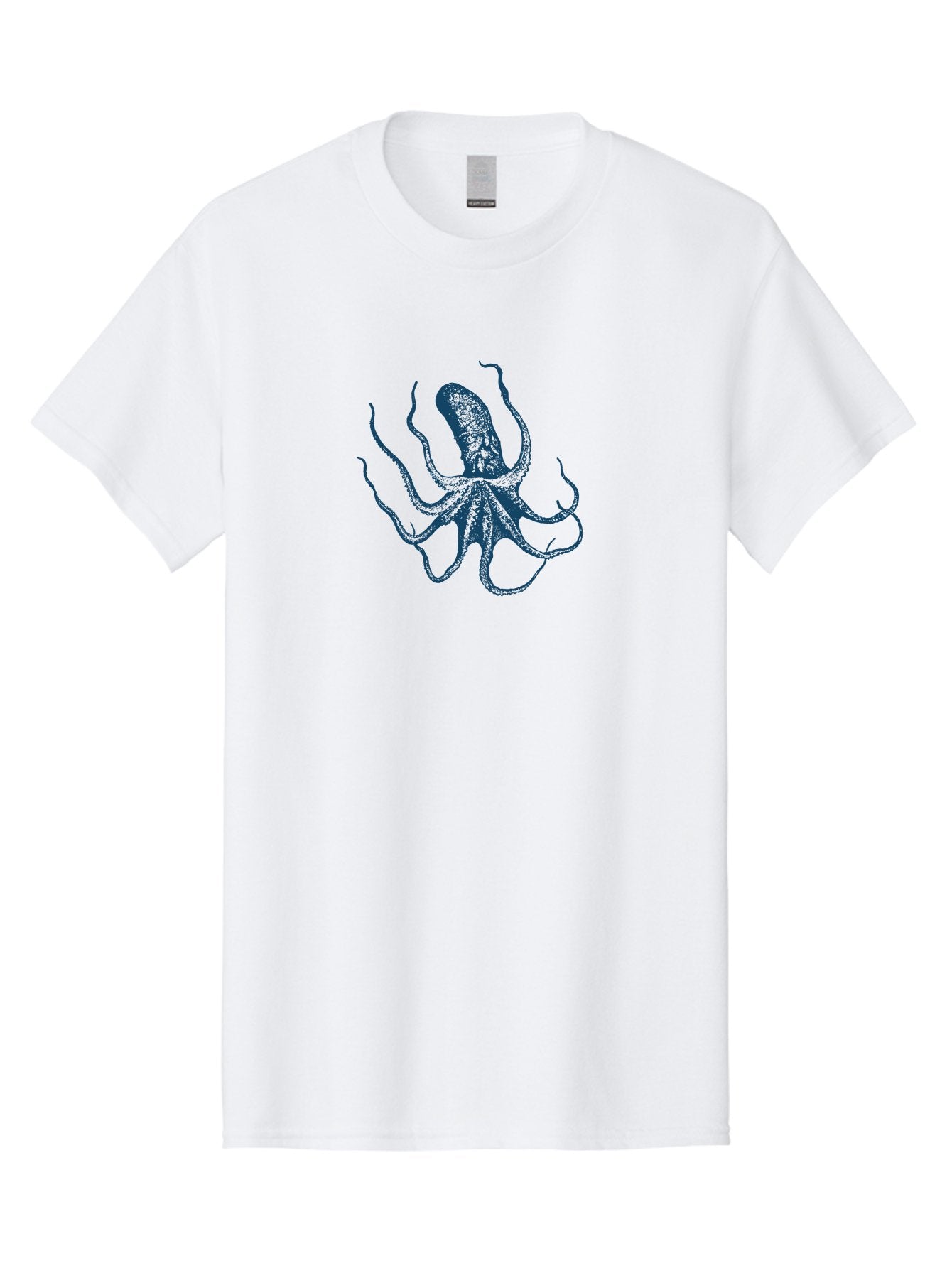 Eight-Legged Sea Monster Men'S Graphic Tee, 100% Cotton, Comfortable Casual Summer Wear, Machine Washable, Octopus Illustration, Blue Octopus, Sea Creature, Underwater Life, Marine Animal, Ocean Dweller, Cephalopod, Tentacles, Squid-Like, Aae255 13