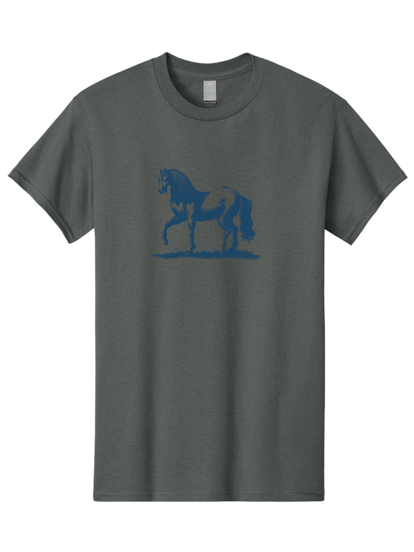 Elegant Horse Men'S Graphic Tee, 100% Cotton, Comfortable Casual Summer Wear, Machine Washable, Horse Running, Dynamic Movement, Equine Art, Horse Illustration, Majestic Animal, Flowing Mane, Dynamic Pose, Grassy Ground, Bold Lines Aae257 3