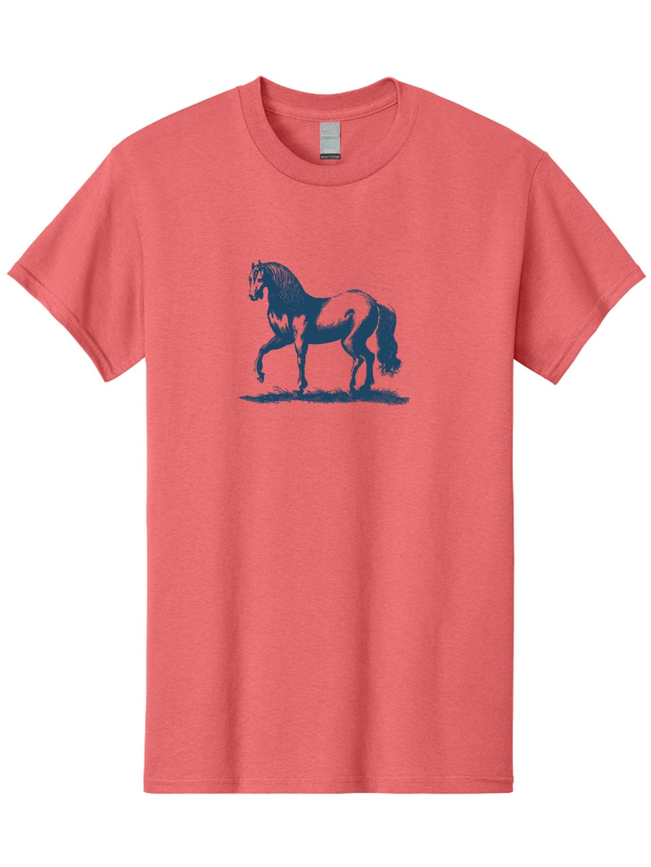 Elegant Horse Men'S Graphic Tee, 100% Cotton, Comfortable Casual Summer Wear, Machine Washable, Horse Running, Dynamic Movement, Equine Art, Horse Illustration, Majestic Animal, Flowing Mane, Dynamic Pose, Grassy Ground, Bold Lines Aae257 8