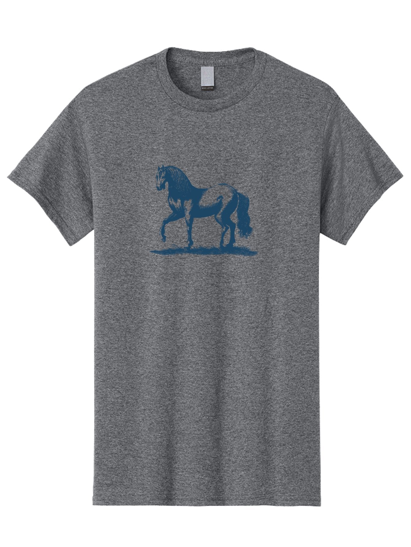 Elegant Horse Men'S Graphic Tee, 100% Cotton, Comfortable Casual Summer Wear, Machine Washable, Horse Running, Dynamic Movement, Equine Art, Horse Illustration, Majestic Animal, Flowing Mane, Dynamic Pose, Grassy Ground, Bold Lines Aae257 2