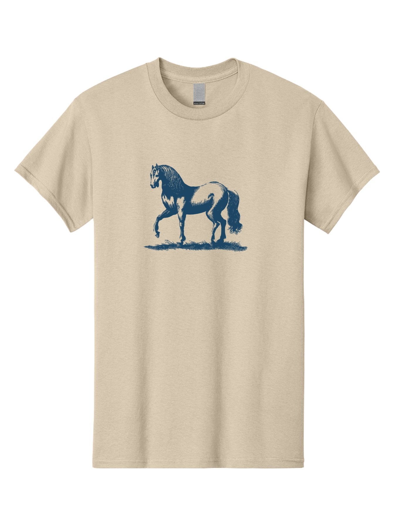 Elegant Horse Men'S Graphic Tee, 100% Cotton, Comfortable Casual Summer Wear, Machine Washable, Horse Running, Dynamic Movement, Equine Art, Horse Illustration, Majestic Animal, Flowing Mane, Dynamic Pose, Grassy Ground, Bold Lines Aae257 7