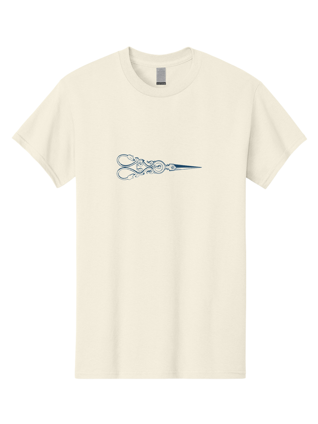 Elegant Scroll Pattern Scissors Men'S Graphic Tee, 100% Cotton, Comfortable Casual Summer Wear, Machine Washable, Vintage Scissors, Antique Cutting Tool, Ornate Handle, Elegant Design, Precision Cutting, Classic Craftsmanship, Aae258