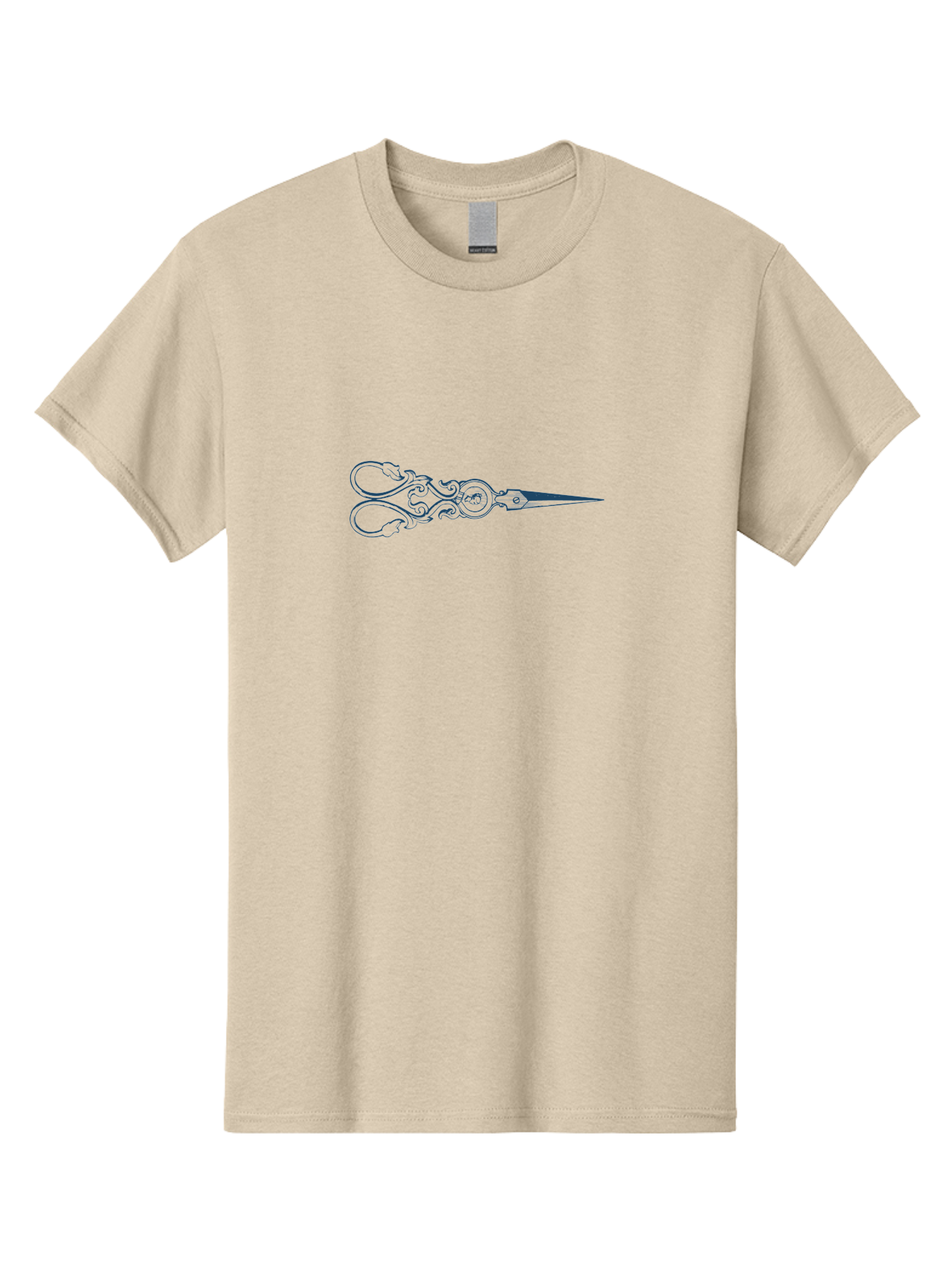 Elegant Scroll Pattern Scissors Men'S Graphic Tee, 100% Cotton, Comfortable Casual Summer Wear, Machine Washable, Vintage Scissors, Antique Cutting Tool, Ornate Handle, Elegant Design, Precision Cutting, Classic Craftsmanship, Aae258 3