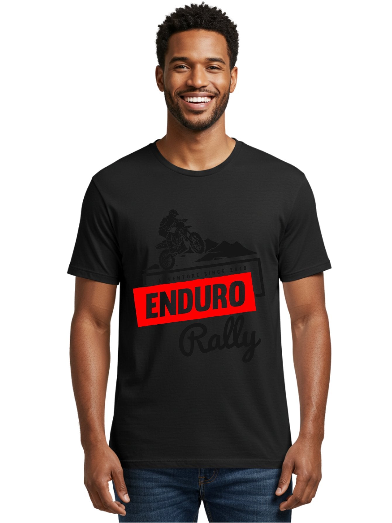 Enduro Rally Men'S Graphic Tee, 100% Cotton, Comfortable Casual Summer Wear, Machine Washable, Enduro Rally, Off-Road Adventure, Dirt Biking, Motorsports Event, Extreme Sports, Adventure Since 2010 Aae260 24