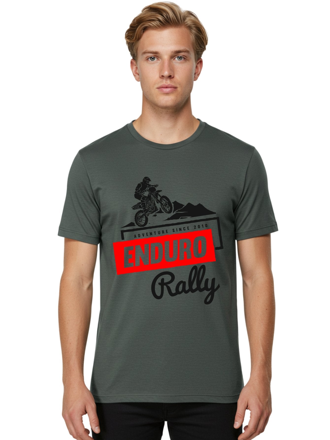 Enduro Rally Men'S Graphic Tee, 100% Cotton, Comfortable Casual Summer Wear, Machine Washable, Enduro Rally, Off-Road Adventure, Dirt Biking, Motorsports Event, Extreme Sports, Adventure Since 2010 Aae260 16