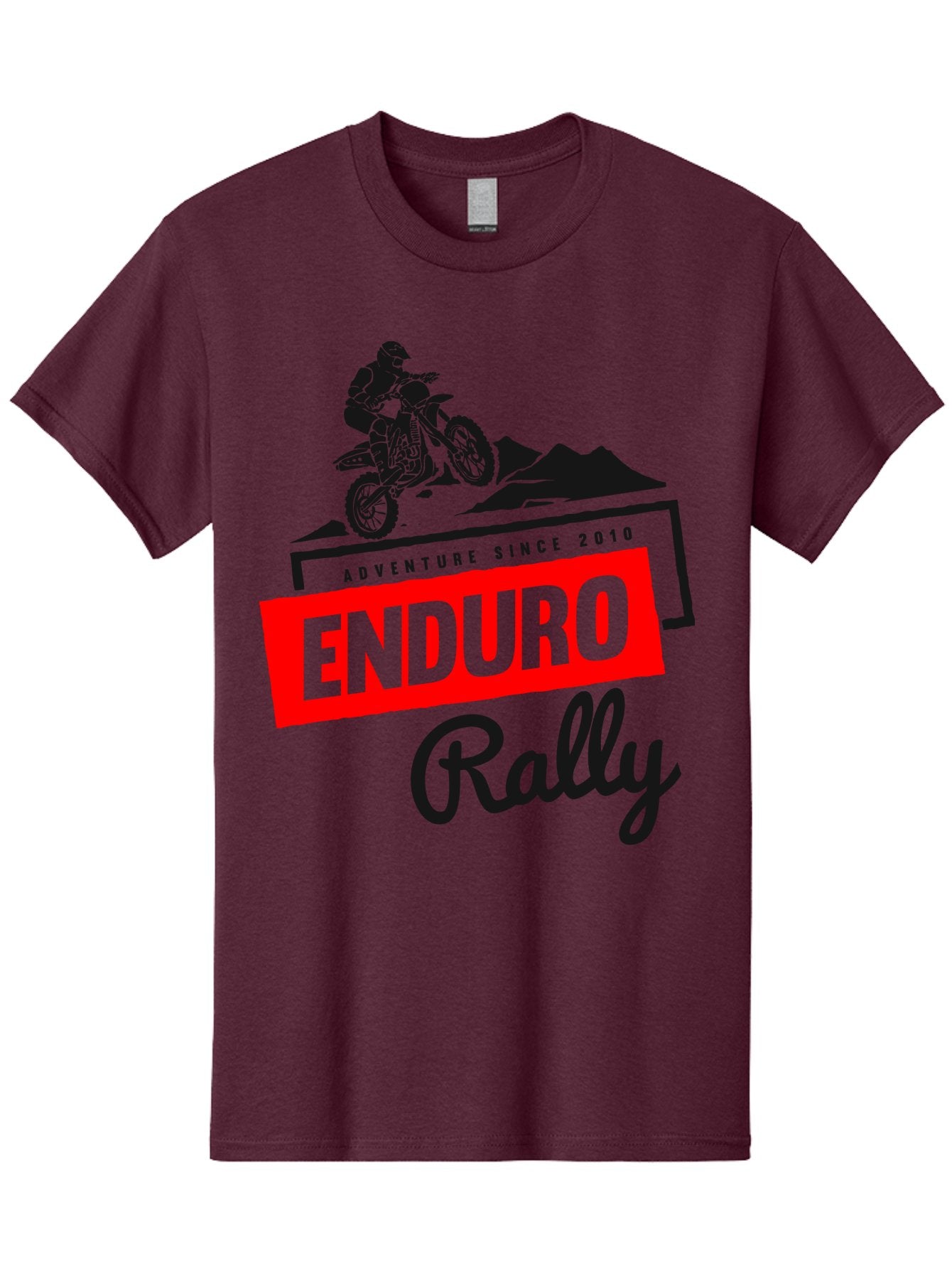 Enduro Rally Men'S Graphic Tee, 100% Cotton, Comfortable Casual Summer Wear, Machine Washable, Enduro Rally, Off-Road Adventure, Dirt Biking, Motorsports Event, Extreme Sports, Adventure Since 2010 Aae260