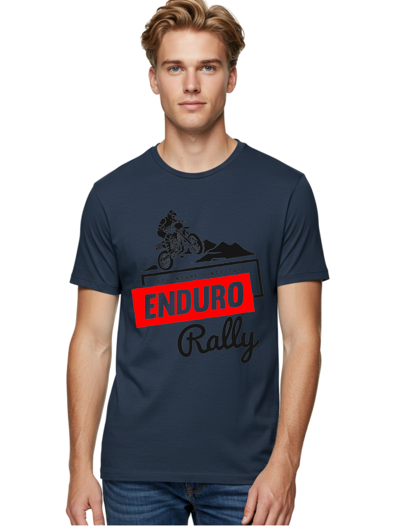 Enduro Rally Men'S Graphic Tee, 100% Cotton, Comfortable Casual Summer Wear, Machine Washable, Enduro Rally, Off-Road Adventure, Dirt Biking, Motorsports Event, Extreme Sports, Adventure Since 2010 Aae260