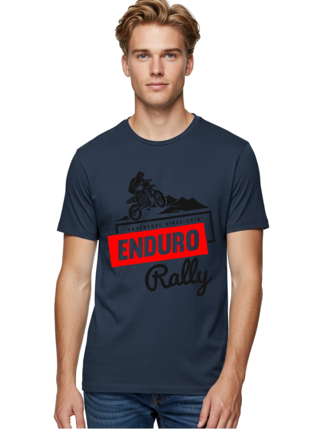 Enduro Rally Men'S Graphic Tee, 100% Cotton, Comfortable Casual Summer Wear, Machine Washable, Enduro Rally, Off-Road Adventure, Dirt Biking, Motorsports Event, Extreme Sports, Adventure Since 2010 Aae260 30