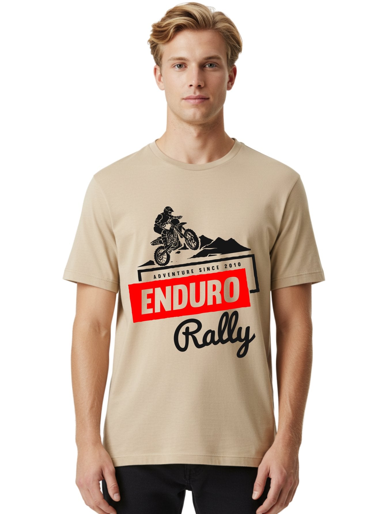 Enduro Rally Men'S Graphic Tee, 100% Cotton, Comfortable Casual Summer Wear, Machine Washable, Enduro Rally, Off-Road Adventure, Dirt Biking, Motorsports Event, Extreme Sports, Adventure Since 2010 Aae260 18