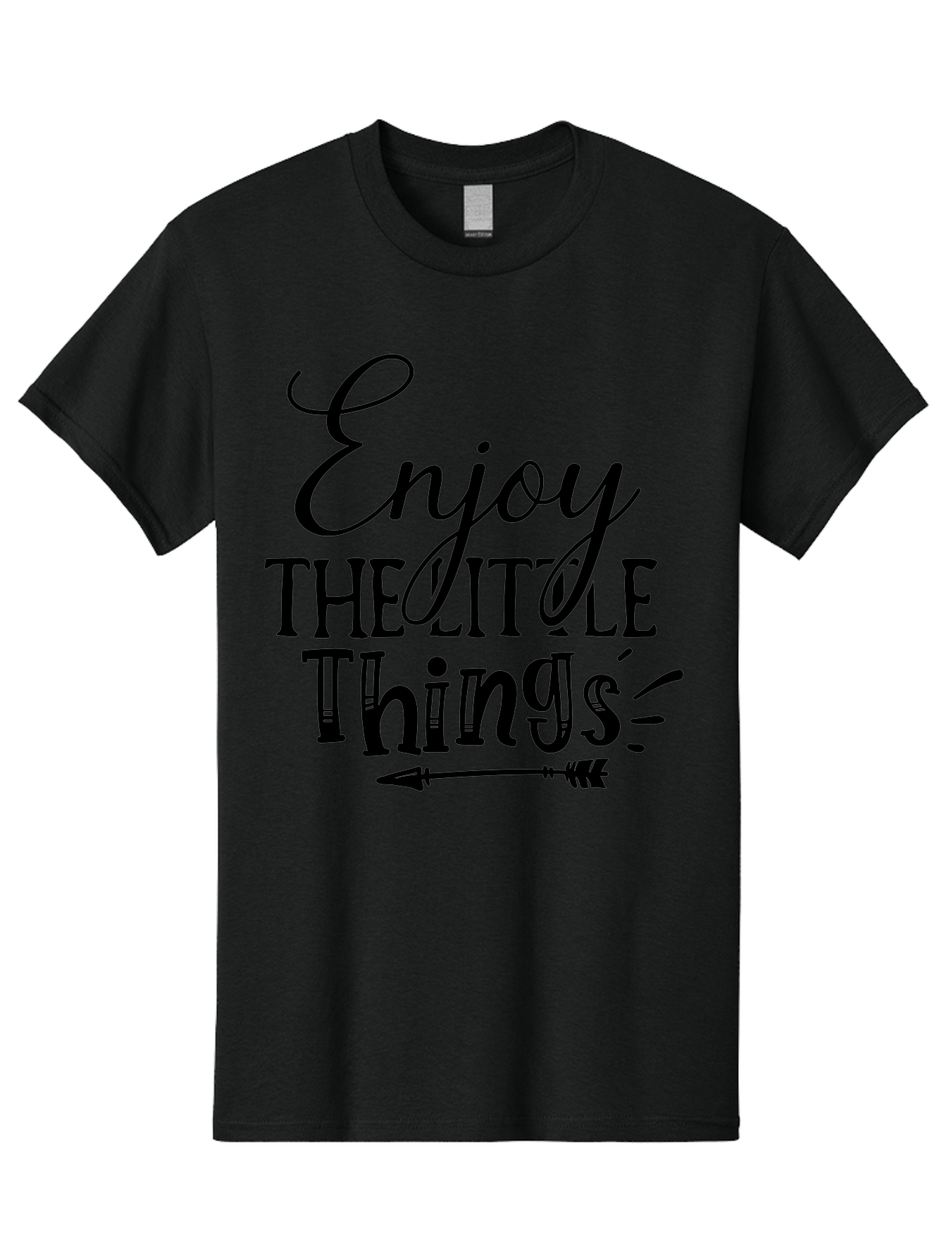 Enjoy The Little Things Men'S Graphic Tee, 100% Cotton, Comfortable Casual Summer Wear, Machine Washable, Inspirational Quote, Motivational Phrase, Positive Message, Enjoy The Little Things, Happiness, Mindfulness, Gratitude, Simple Living, Aae261 17