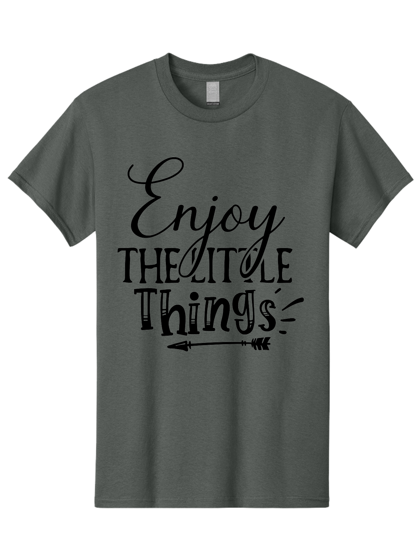 Enjoy The Little Things Men'S Graphic Tee, 100% Cotton, Comfortable Casual Summer Wear, Machine Washable, Inspirational Quote, Motivational Phrase, Positive Message, Enjoy The Little Things, Happiness, Mindfulness, Gratitude, Simple Living, Aae261 11