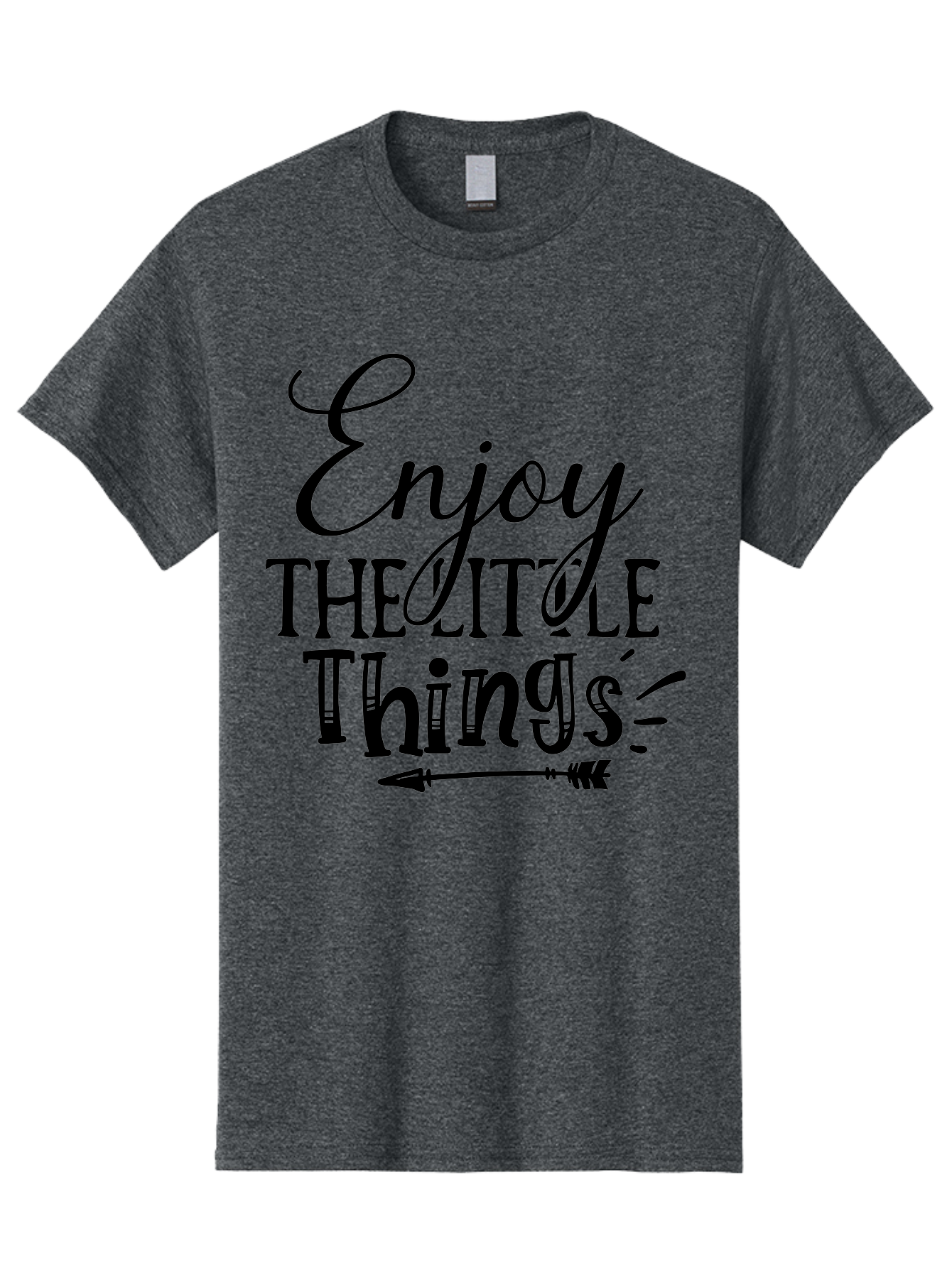 Enjoy The Little Things Men'S Graphic Tee, 100% Cotton, Comfortable Casual Summer Wear, Machine Washable, Inspirational Quote, Motivational Phrase, Positive Message, Enjoy The Little Things, Happiness, Mindfulness, Gratitude, Simple Living, Aae261 23