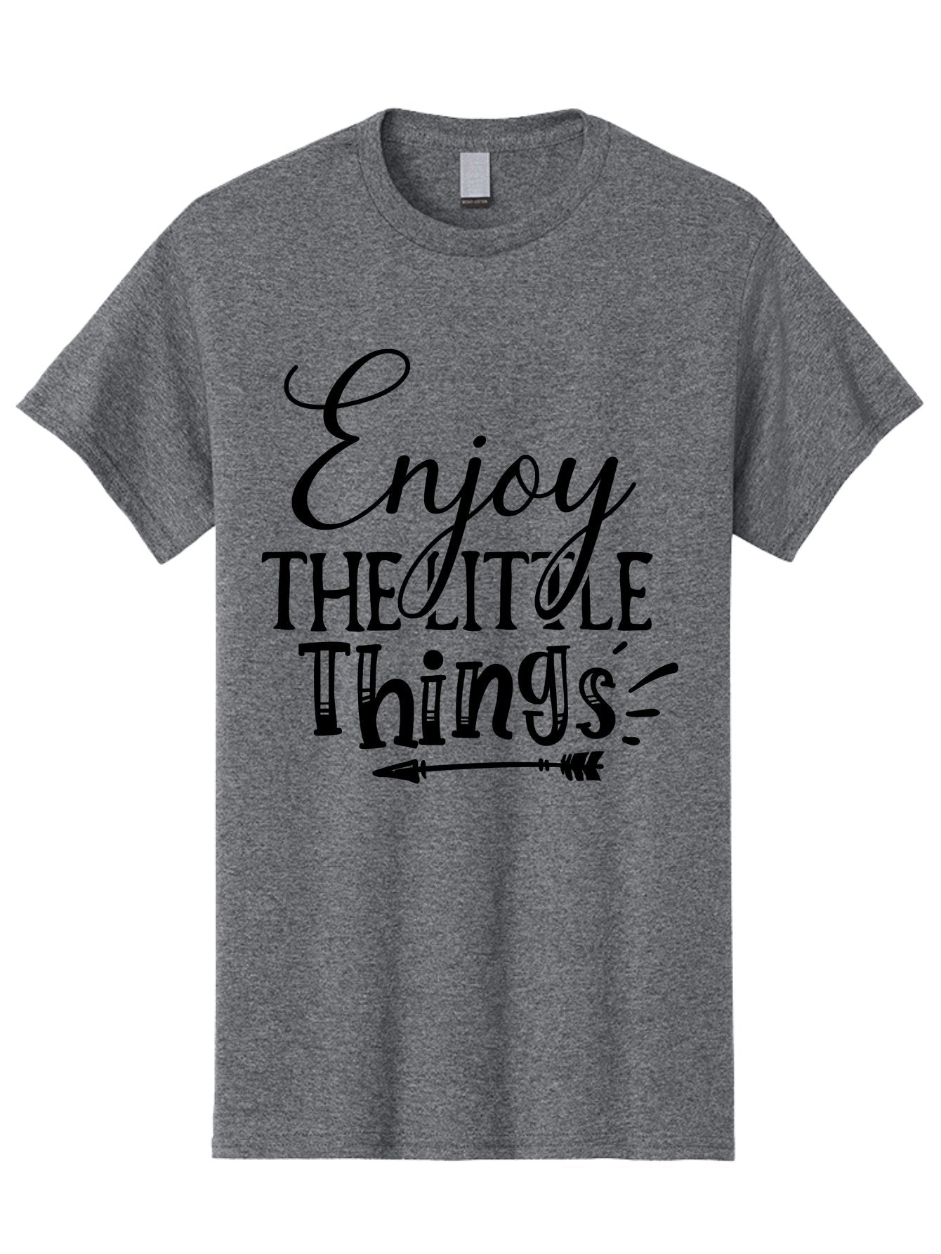 Enjoy The Little Things Men'S Graphic Tee, 100% Cotton, Comfortable Casual Summer Wear, Machine Washable, Inspirational Quote, Motivational Phrase, Positive Message, Enjoy The Little Things, Happiness, Mindfulness, Gratitude, Simple Living, Aae261 7