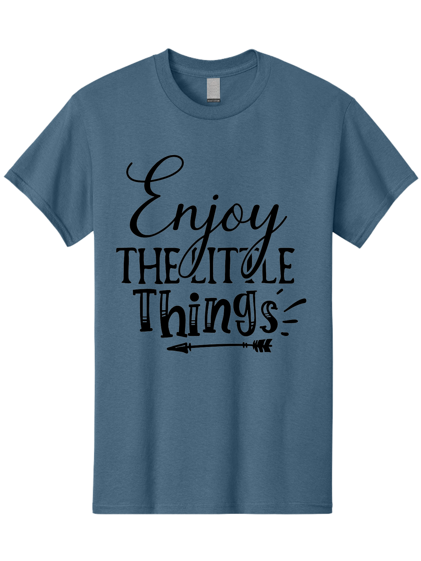 Enjoy The Little Things Men'S Graphic Tee, 100% Cotton, Comfortable Casual Summer Wear, Machine Washable, Inspirational Quote, Motivational Phrase, Positive Message, Enjoy The Little Things, Happiness, Mindfulness, Gratitude, Simple Living, Aae261 5