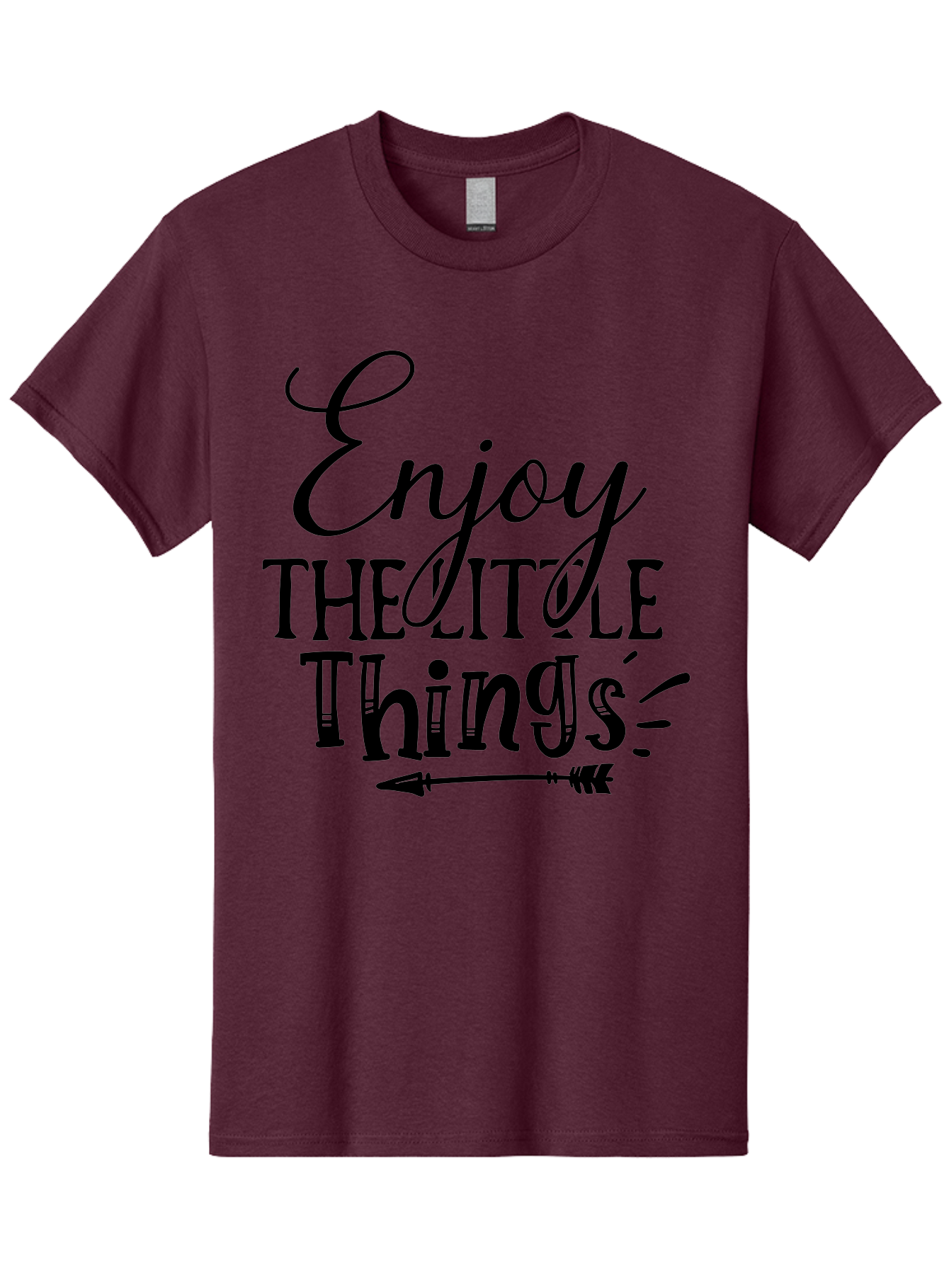 Enjoy The Little Things Men'S Graphic Tee, 100% Cotton, Comfortable Casual Summer Wear, Machine Washable, Inspirational Quote, Motivational Phrase, Positive Message, Enjoy The Little Things, Happiness, Mindfulness, Gratitude, Simple Living, Aae261 19