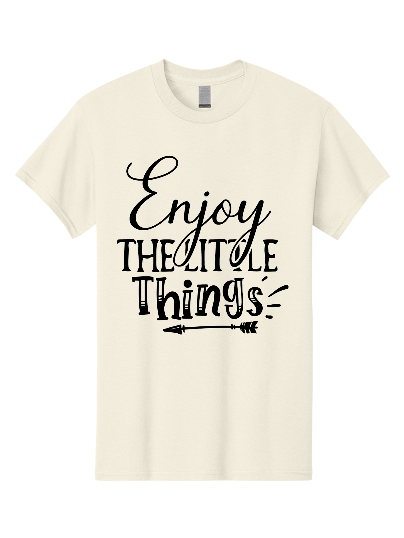 Enjoy The Little Things Men'S Graphic Tee, 100% Cotton, Comfortable Casual Summer Wear, Machine Washable, Inspirational Quote, Motivational Phrase, Positive Message, Enjoy The Little Things, Happiness, Mindfulness, Gratitude, Simple Living, Aae261 21