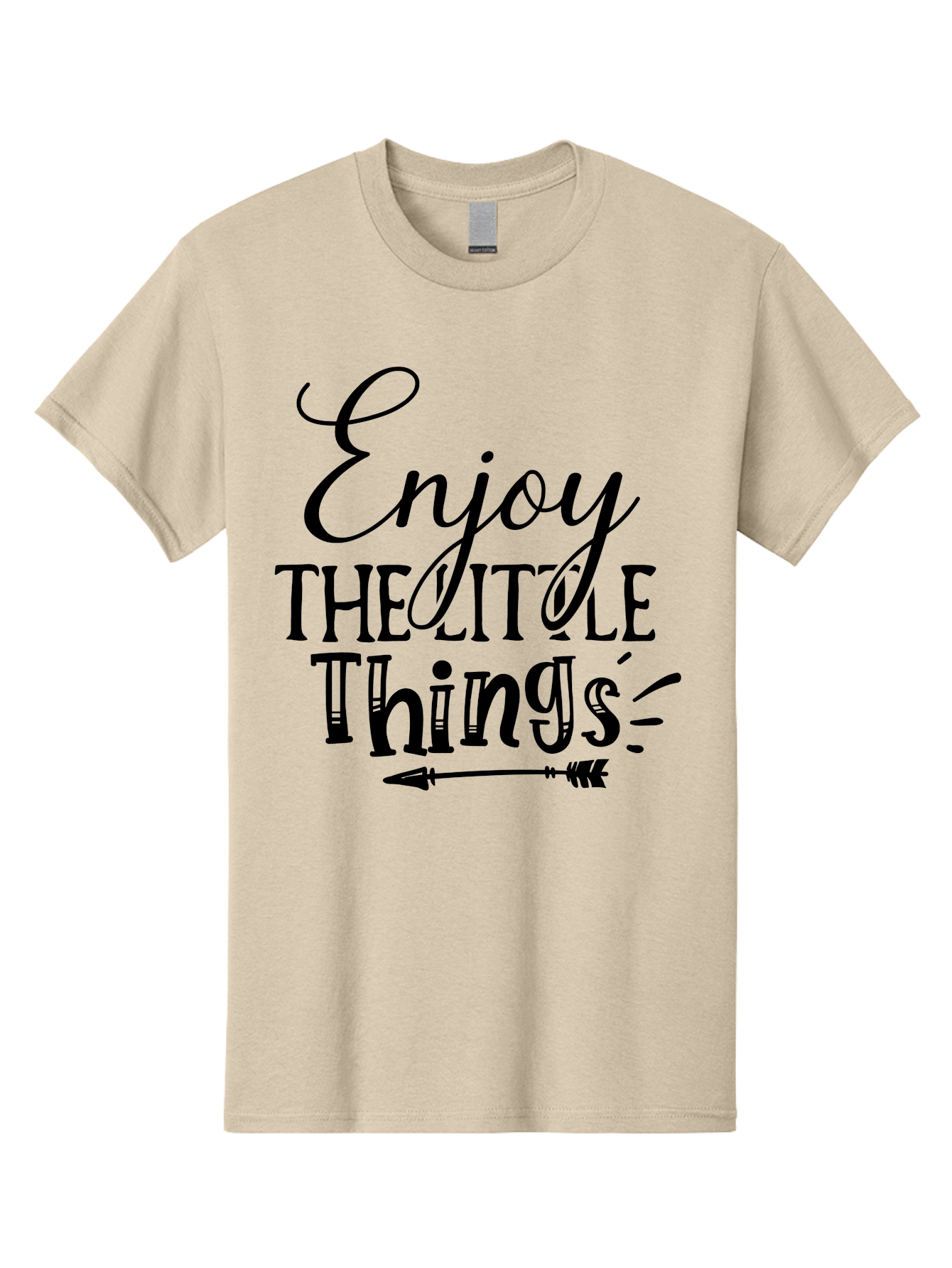 Enjoy The Little Things Men'S Graphic Tee, 100% Cotton, Comfortable Casual Summer Wear, Machine Washable, Inspirational Quote, Motivational Phrase, Positive Message, Enjoy The Little Things, Happiness, Mindfulness, Gratitude, Simple Living, Aae261 3