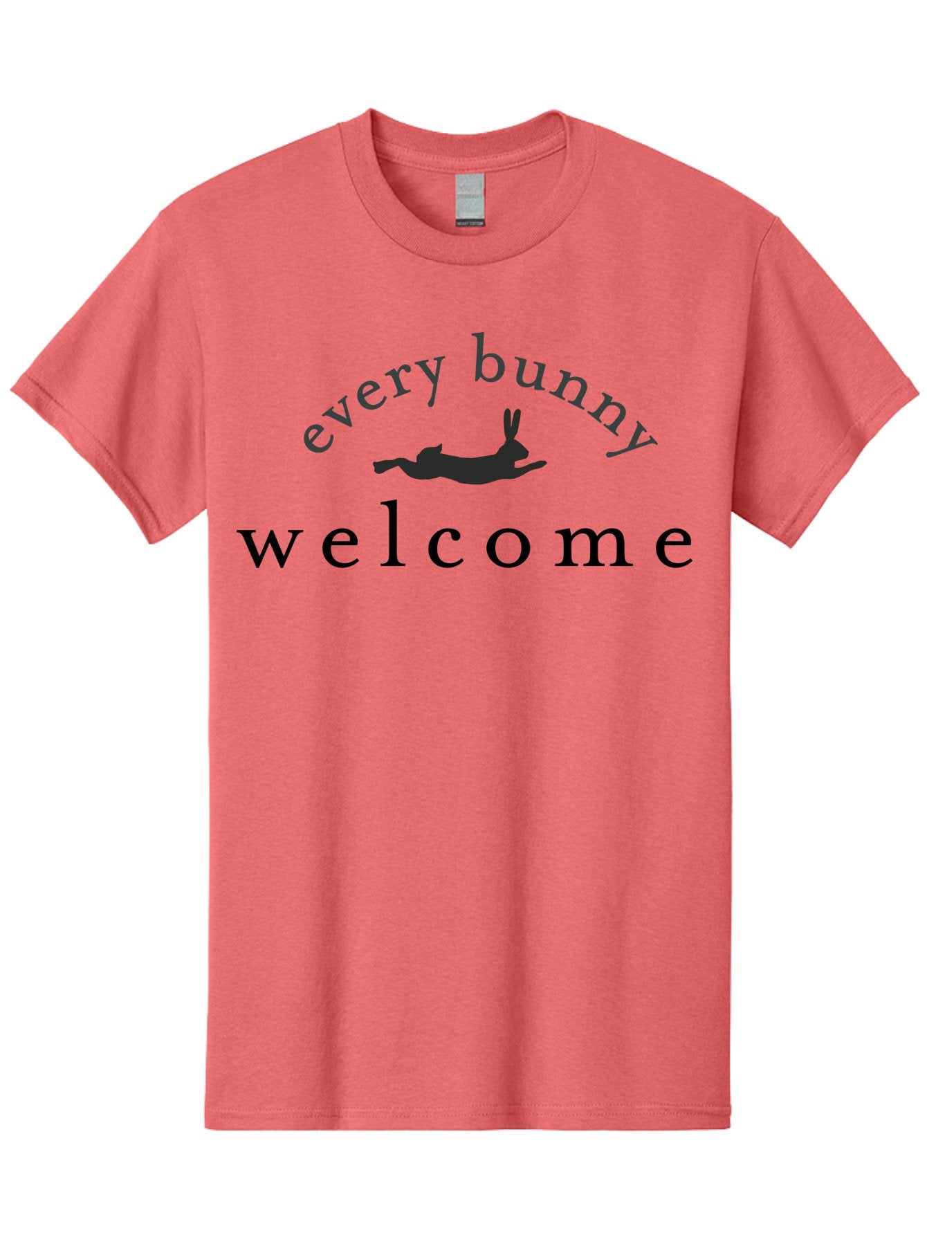 Every Bunny Welcome Men'S Graphic Tee, 100% Cotton, Comfortable Casual Summer Wear, Machine Washable, Bunny Silhouette, Every Bunny Welcome Sign, Rabbit Graphic, Welcome Message, Black Text, Funny Bunny, Cute Rabbit Aae263 5