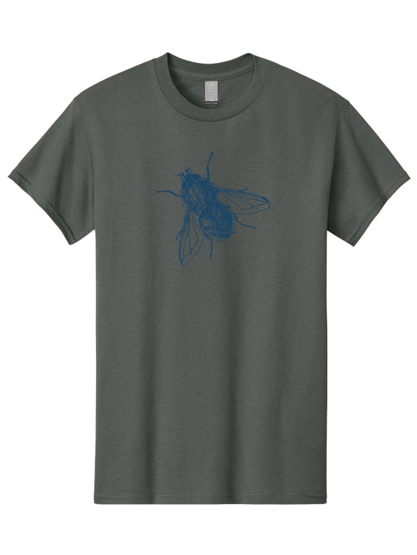 Eyefly Men'S Graphic Tee, 100% Cotton, Comfortable Casual Summer Wear, Machine Washable, Fly Illustration, Insect Art, Detailed Drawing, Blue Fly, Wildlife Graphic, Entomology Illustration, Insect Wings, Fly Close-Up, Insect Texture, Aae269 3