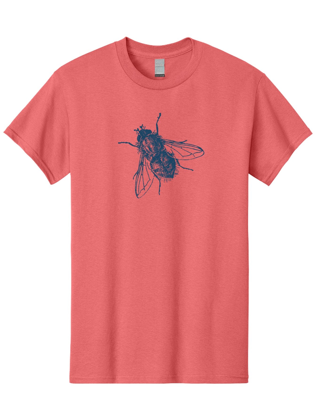 Eyefly Men'S Graphic Tee, 100% Cotton, Comfortable Casual Summer Wear, Machine Washable, Fly Illustration, Insect Art, Detailed Drawing, Blue Fly, Wildlife Graphic, Entomology Illustration, Insect Wings, Fly Close-Up, Insect Texture, Aae269 11