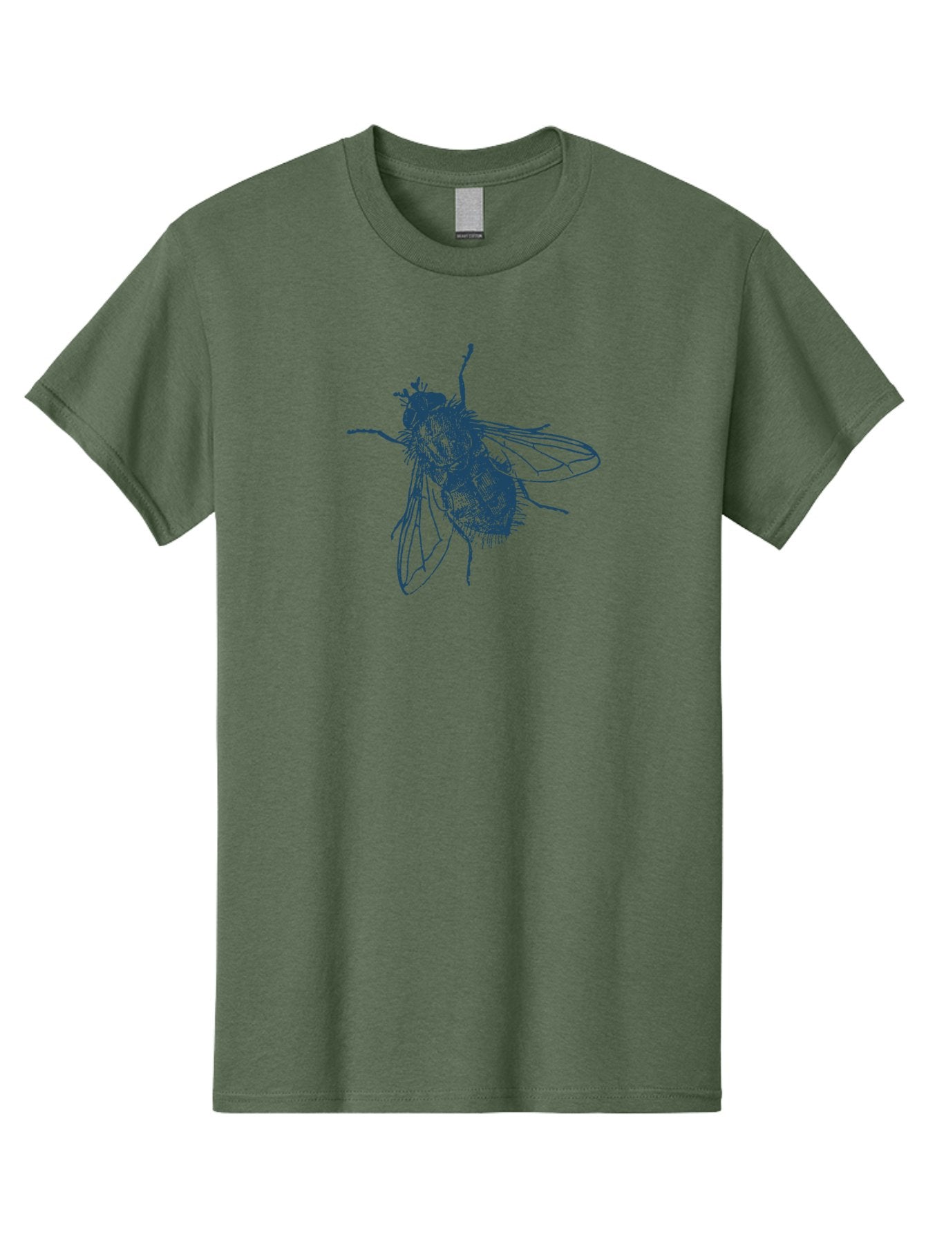 Eyefly Men'S Graphic Tee, 100% Cotton, Comfortable Casual Summer Wear, Machine Washable, Fly Illustration, Insect Art, Detailed Drawing, Blue Fly, Wildlife Graphic, Entomology Illustration, Insect Wings, Fly Close-Up, Insect Texture, Aae269 14