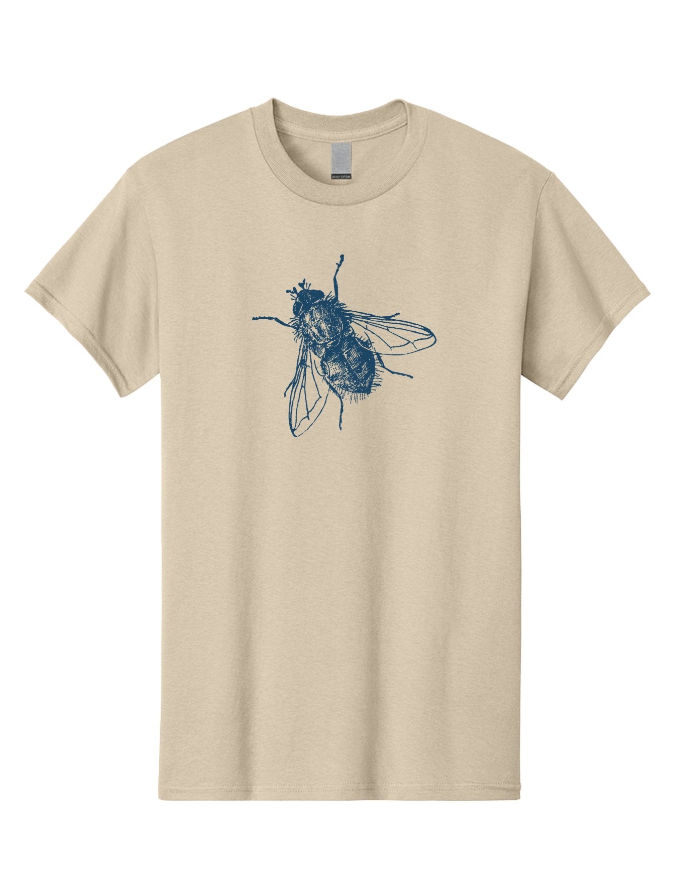 Eyefly Men'S Graphic Tee, 100% Cotton, Comfortable Casual Summer Wear, Machine Washable, Fly Illustration, Insect Art, Detailed Drawing, Blue Fly, Wildlife Graphic, Entomology Illustration, Insect Wings, Fly Close-Up, Insect Texture, Aae269 15