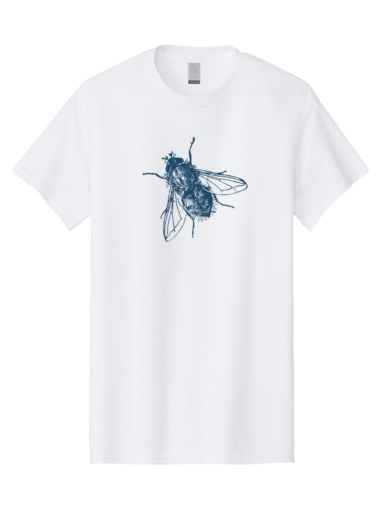 Eyefly Men'S Graphic Tee, 100% Cotton, Comfortable Casual Summer Wear, Machine Washable, Fly Illustration, Insect Art, Detailed Drawing, Blue Fly, Wildlife Graphic, Entomology Illustration, Insect Wings, Fly Close-Up, Insect Texture, Aae269 7