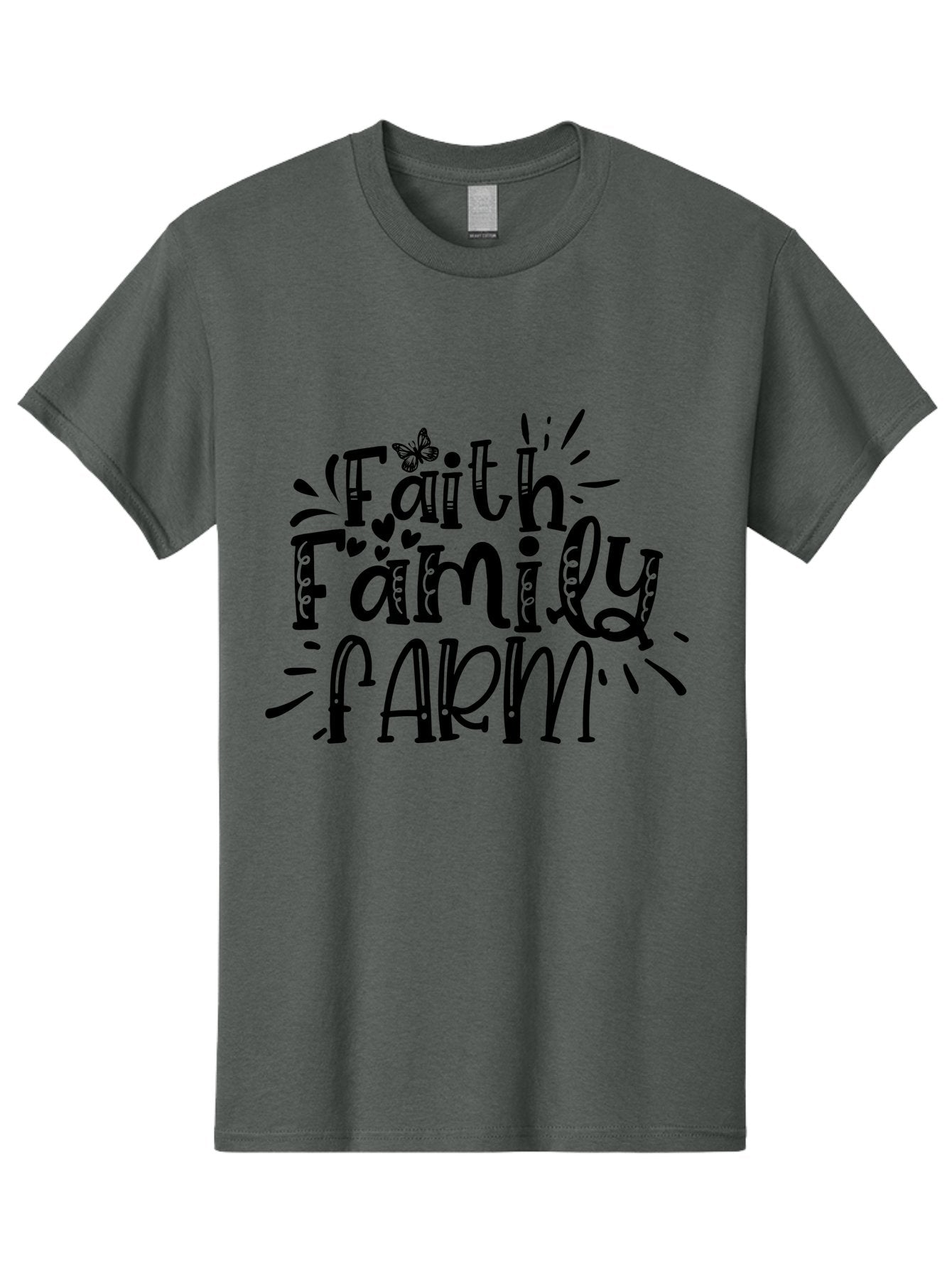 Faith Family Farm Men'S Graphic Tee, 100% Cotton, Comfortable Casual Summer Wear, Machine Washable, Faith, Family, Farm, Rural Life, Farmhouse Style, Farm Fresh, Country Living, Agricultural Values, Inspirational Quotes, Rustic Charm Aae271 9