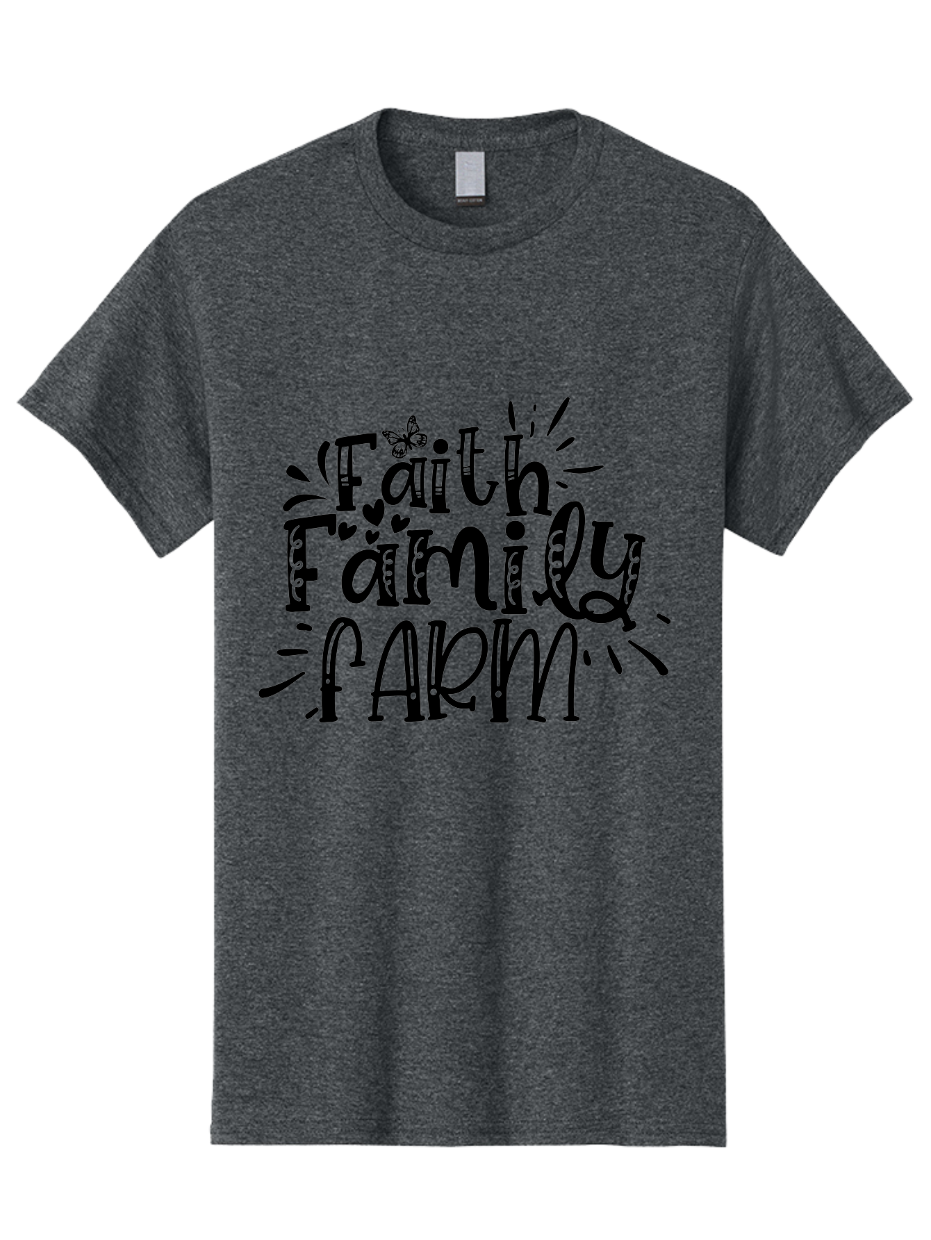 Faith Family Farm Men'S Graphic Tee, 100% Cotton, Comfortable Casual Summer Wear, Machine Washable, Faith, Family, Farm, Rural Life, Farmhouse Style, Farm Fresh, Country Living, Agricultural Values, Inspirational Quotes, Rustic Charm Aae271