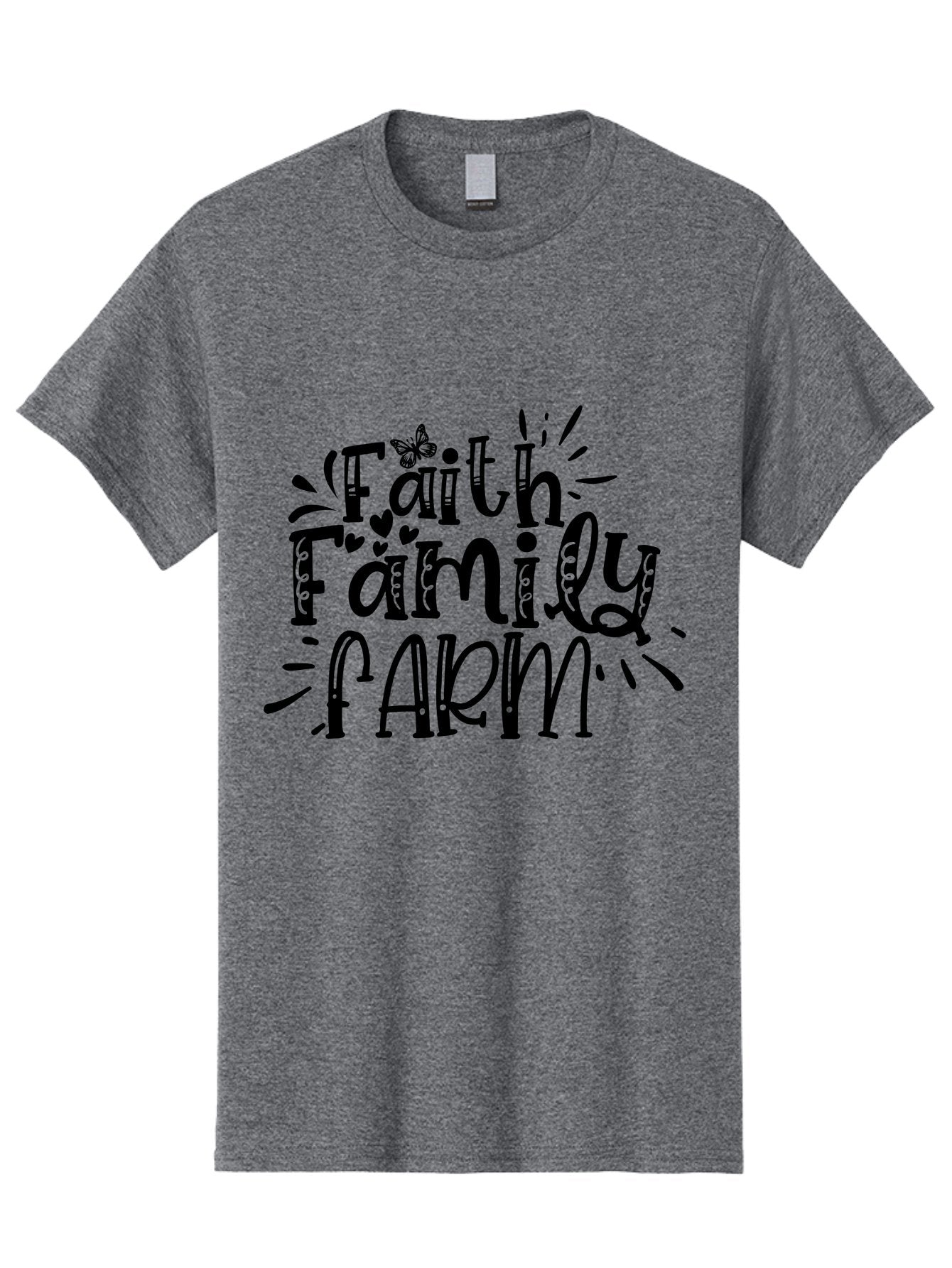 Faith Family Farm Men'S Graphic Tee, 100% Cotton, Comfortable Casual Summer Wear, Machine Washable, Faith, Family, Farm, Rural Life, Farmhouse Style, Farm Fresh, Country Living, Agricultural Values, Inspirational Quotes, Rustic Charm Aae271 5