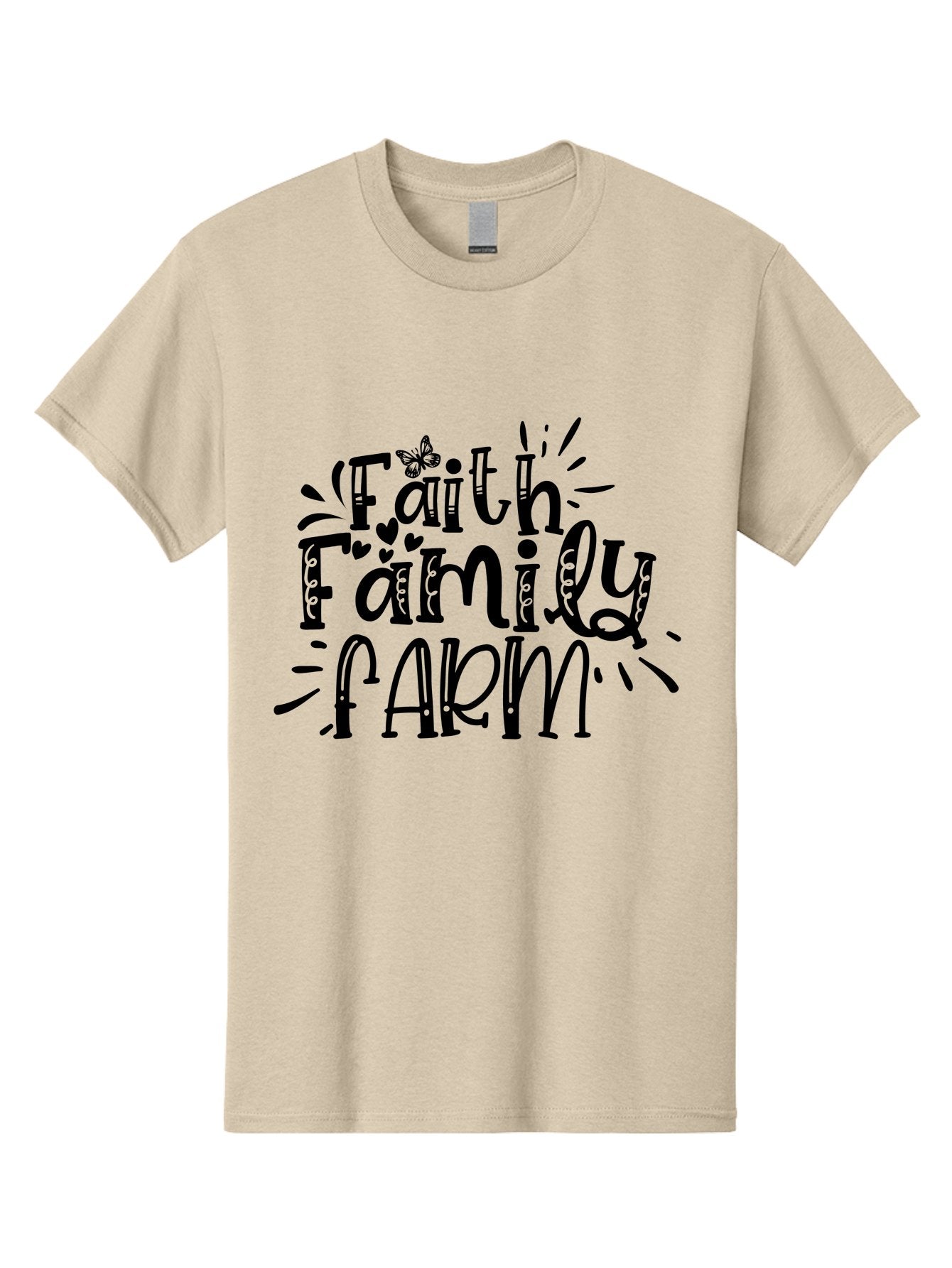 Faith Family Farm Men'S Graphic Tee, 100% Cotton, Comfortable Casual Summer Wear, Machine Washable, Faith, Family, Farm, Rural Life, Farmhouse Style, Farm Fresh, Country Living, Agricultural Values, Inspirational Quotes, Rustic Charm Aae271 12