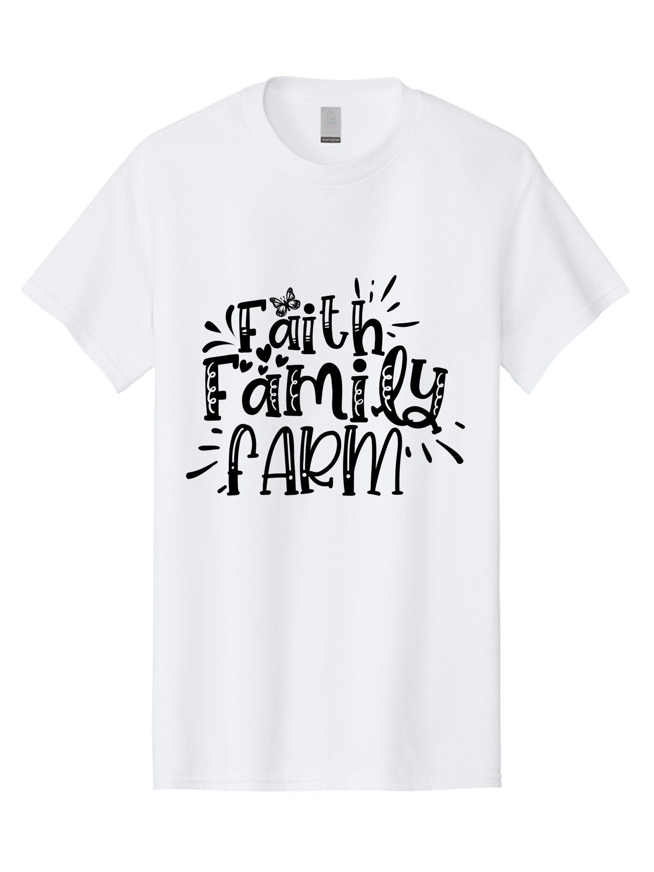 Faith Family Farm Men'S Graphic Tee, 100% Cotton, Comfortable Casual Summer Wear, Machine Washable, Faith, Family, Farm, Rural Life, Farmhouse Style, Farm Fresh, Country Living, Agricultural Values, Inspirational Quotes, Rustic Charm Aae271