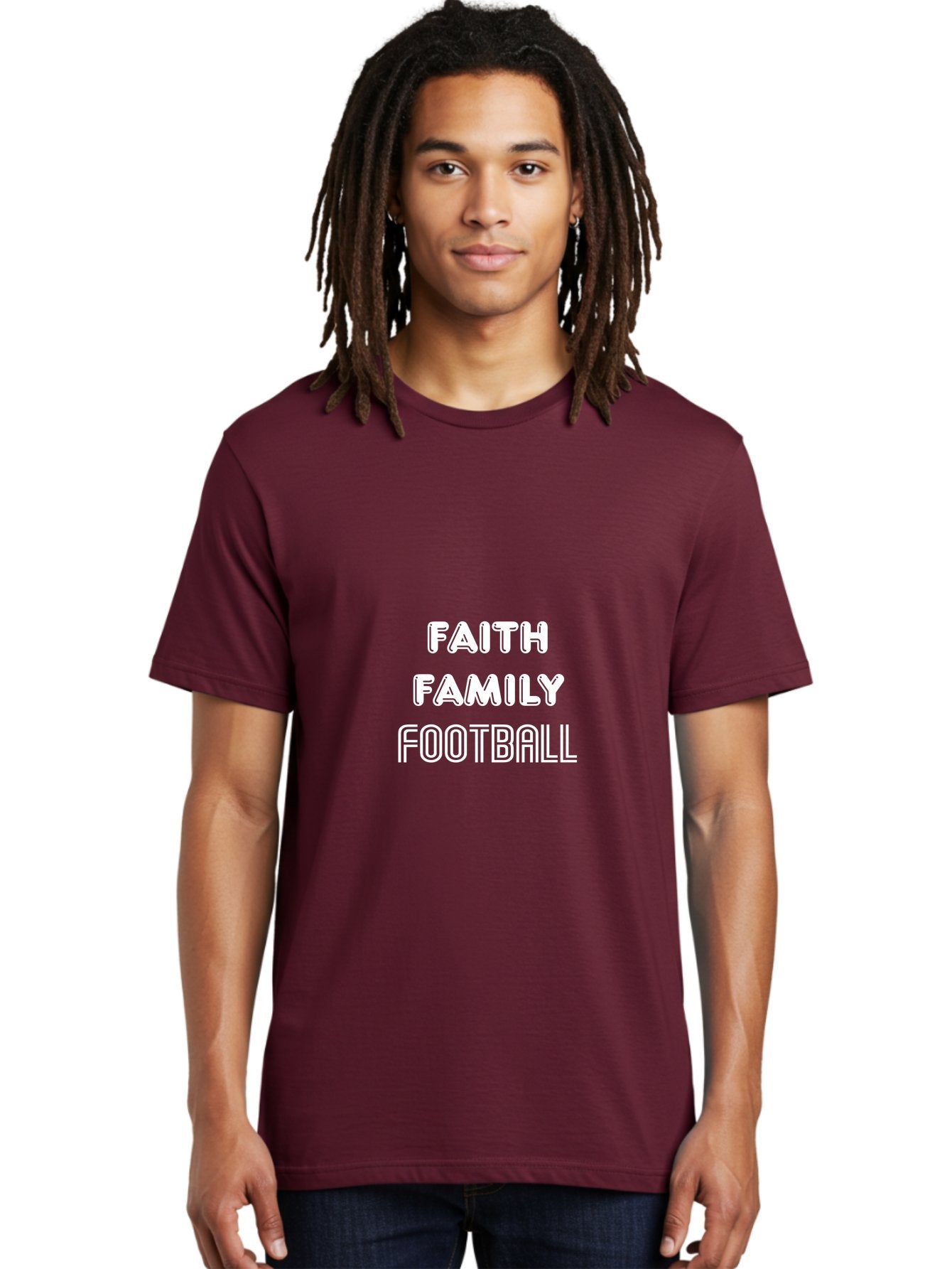 Faith Family Football Men'S Graphic Tee, 100% Cotton, Comfortable Casual Summer Wear, Machine Washable, Faith, Family, Football, Sports, Motivation, Team Spirit, Athletics, Values Aae272 23