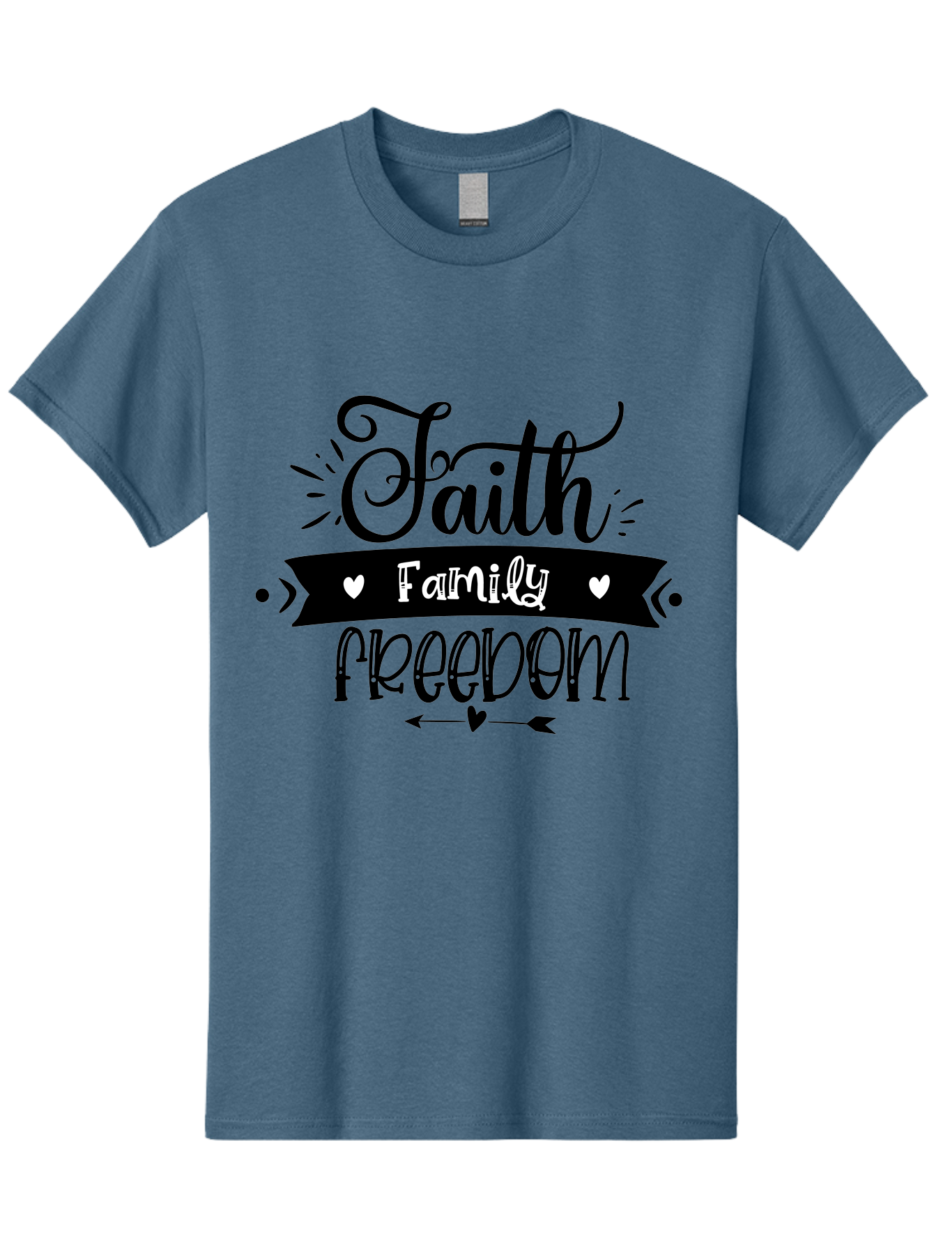 Faith Family Freedom Men'S Graphic Tee, 100% Cotton, Comfortable Casual Summer Wear, Machine Washable, Faith Family Freedom, Inspirational Quote, Patriotic Phrase, Motivational Words, Heartwarming Message, Handwritten Font, Aae273 11
