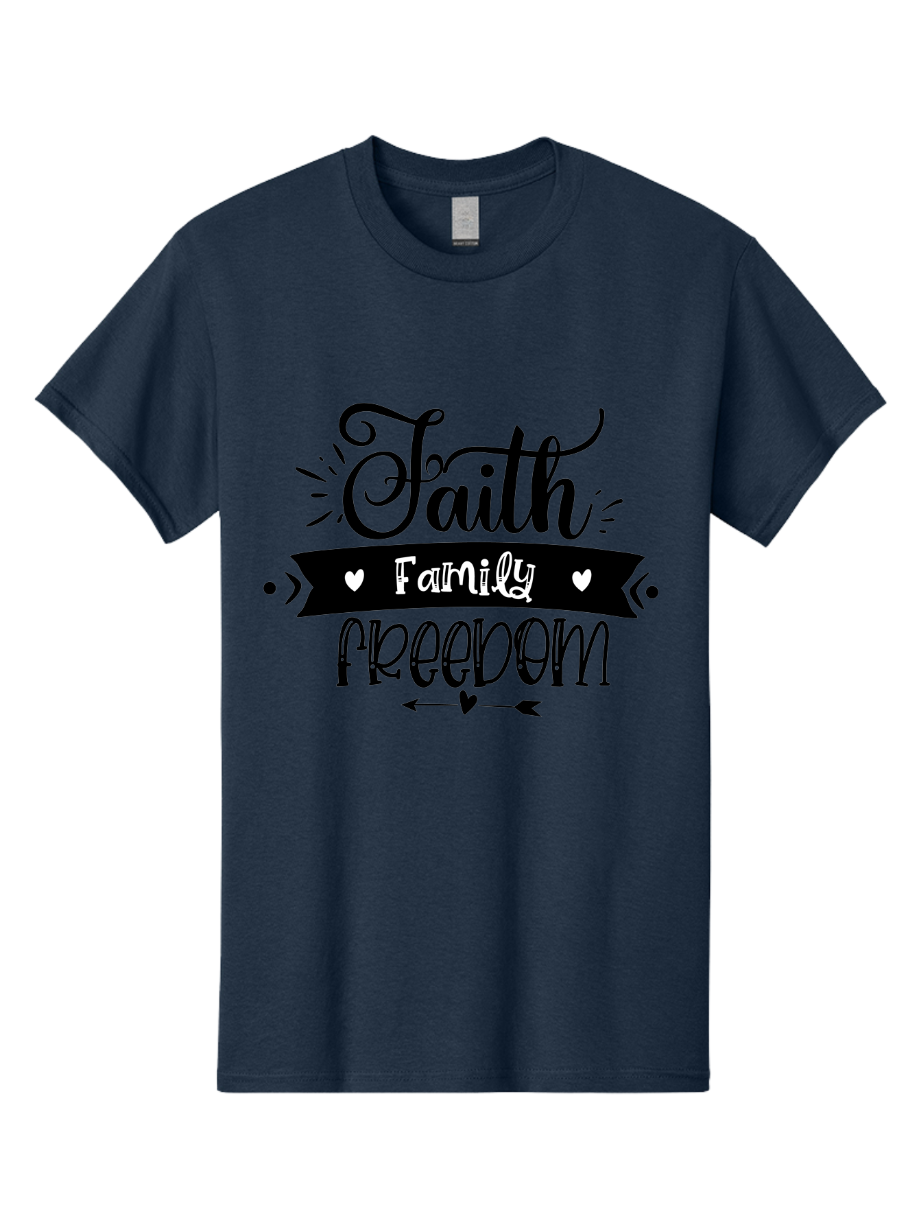 Faith Family Freedom Men'S Graphic Tee, 100% Cotton, Comfortable Casual Summer Wear, Machine Washable, Faith Family Freedom, Inspirational Quote, Patriotic Phrase, Motivational Words, Heartwarming Message, Handwritten Font, Aae273 21