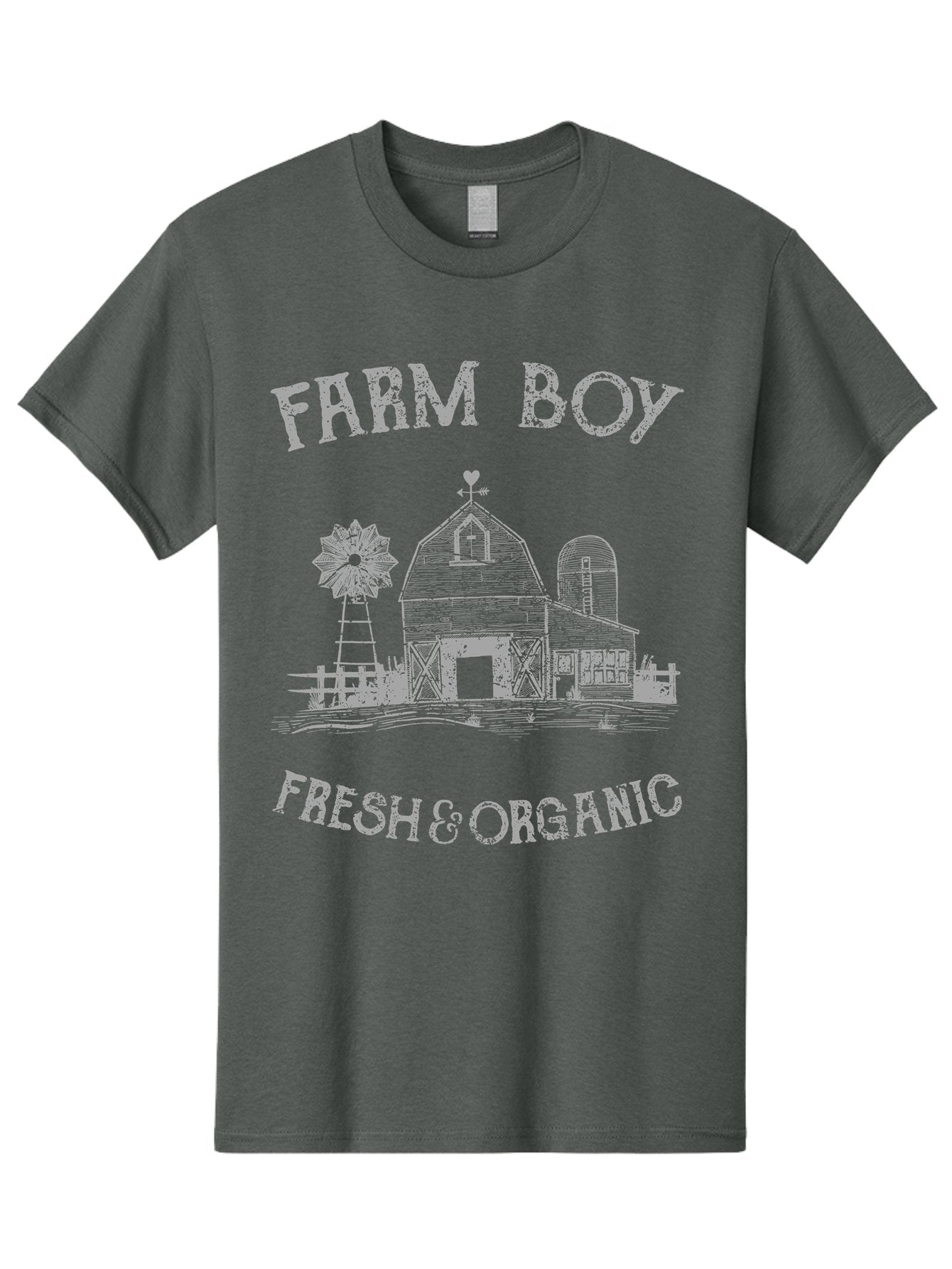 Farm Boy -Men Men'S Graphic Tee, 100% Cotton, Comfortable Casual Summer Wear, Machine Washable, Farmhouse Illustration, Barn With Silo, Farm Fresh Produce, Organic Farming, Country Lifestyle, Rustic Charm, Farm Boy, Fresh & Organic Aae276 10