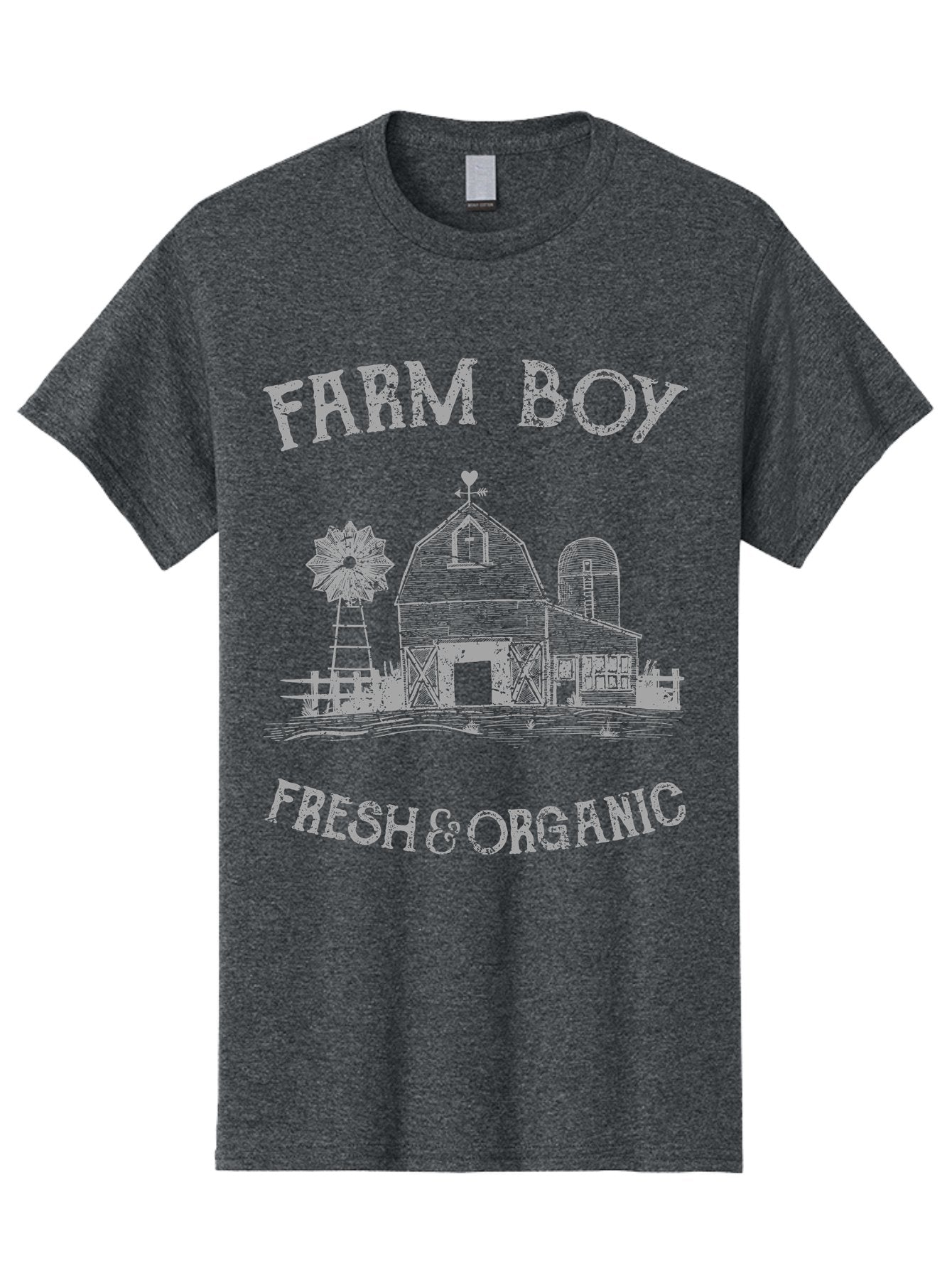 Farm Boy -Men Men'S Graphic Tee, 100% Cotton, Comfortable Casual Summer Wear, Machine Washable, Farmhouse Illustration, Barn With Silo, Farm Fresh Produce, Organic Farming, Country Lifestyle, Rustic Charm, Farm Boy, Fresh & Organic Aae276 3