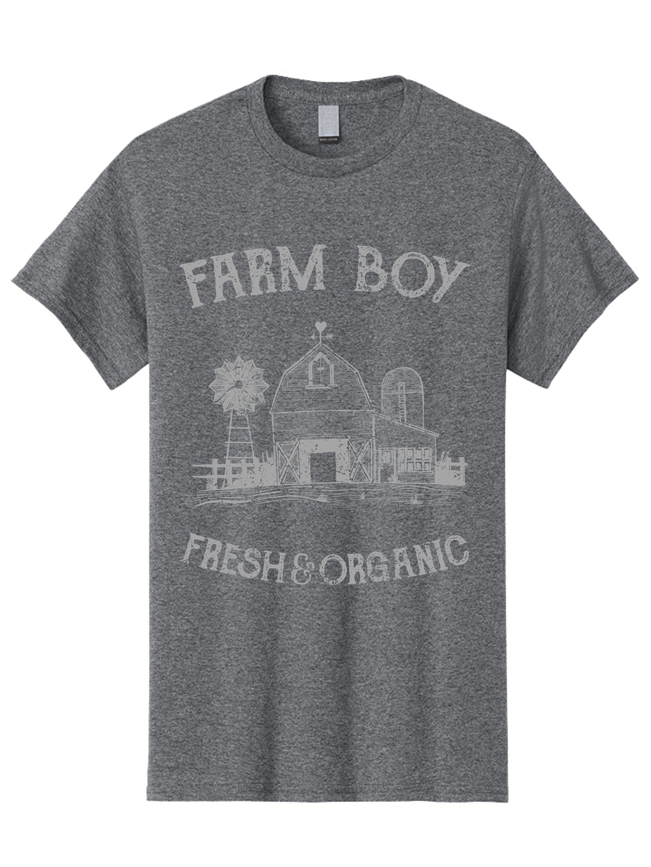 Farm Boy -Men Men'S Graphic Tee, 100% Cotton, Comfortable Casual Summer Wear, Machine Washable, Farmhouse Illustration, Barn With Silo, Farm Fresh Produce, Organic Farming, Country Lifestyle, Rustic Charm, Farm Boy, Fresh & Organic Aae276 9