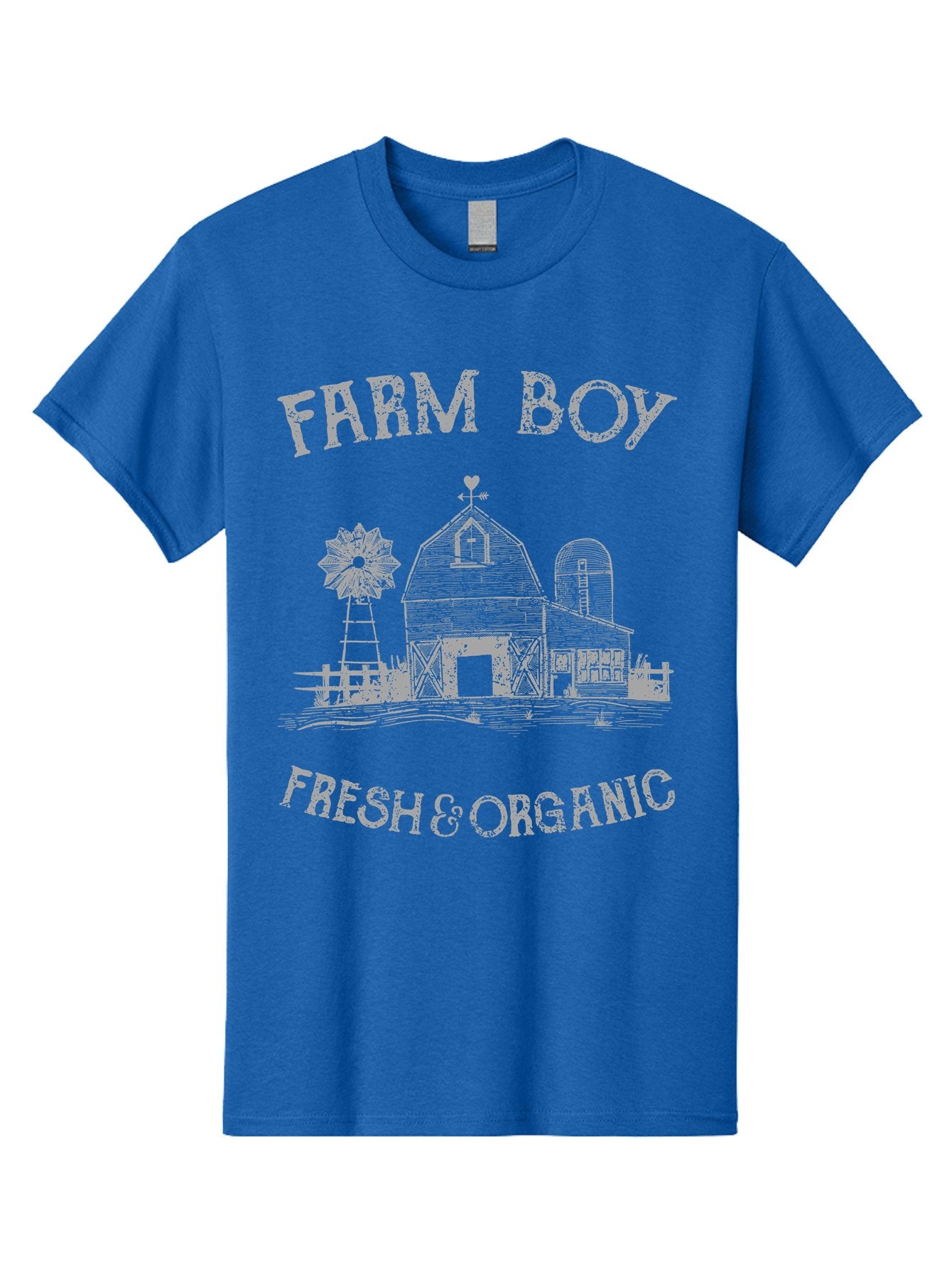 Farm Boy -Men Men'S Graphic Tee, 100% Cotton, Comfortable Casual Summer Wear, Machine Washable, Farmhouse Illustration, Barn With Silo, Farm Fresh Produce, Organic Farming, Country Lifestyle, Rustic Charm, Farm Boy, Fresh & Organic Aae276 11