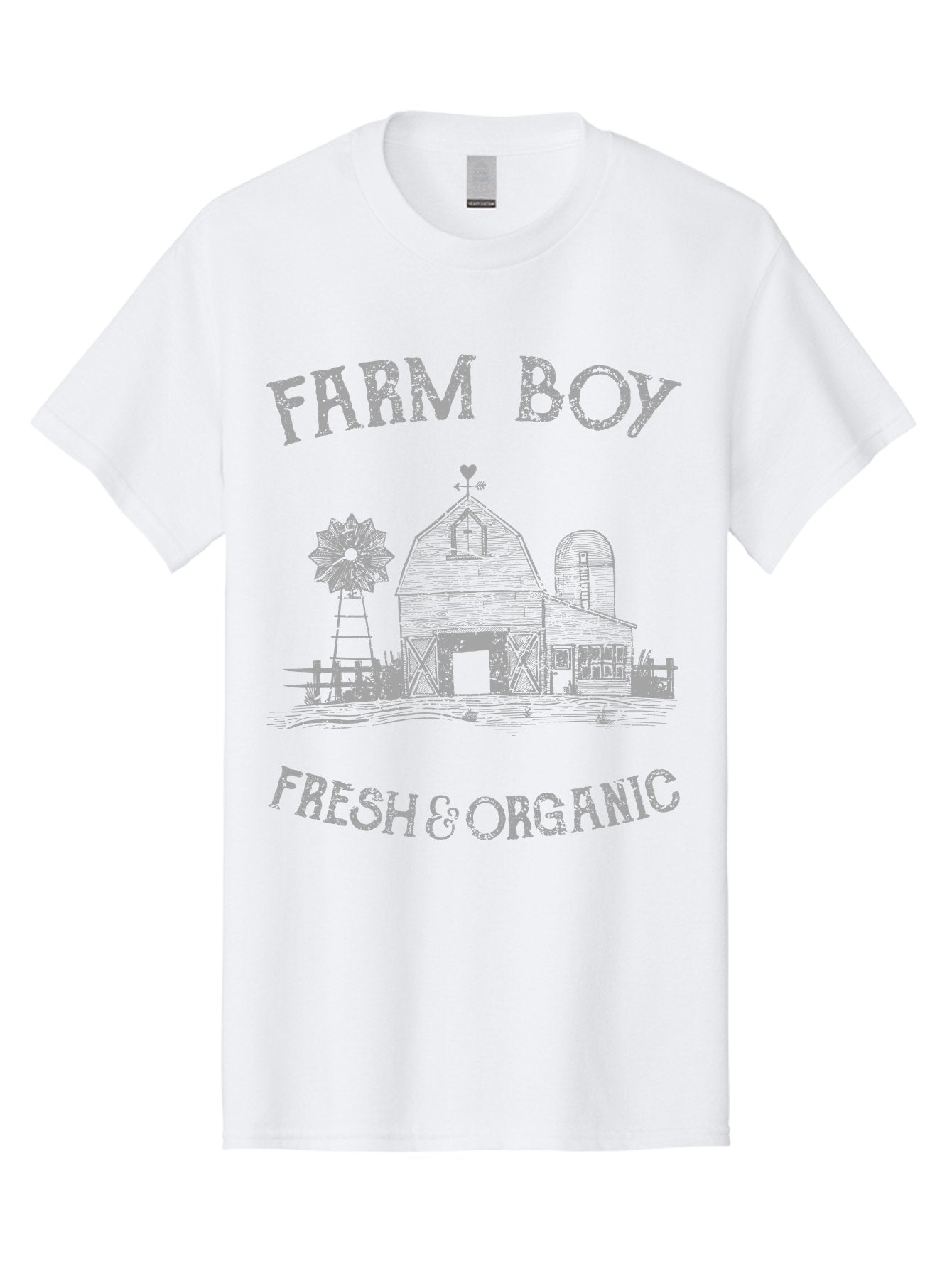 Farm Boy -Men Men'S Graphic Tee, 100% Cotton, Comfortable Casual Summer Wear, Machine Washable, Farmhouse Illustration, Barn With Silo, Farm Fresh Produce, Organic Farming, Country Lifestyle, Rustic Charm, Farm Boy, Fresh & Organic Aae276 14