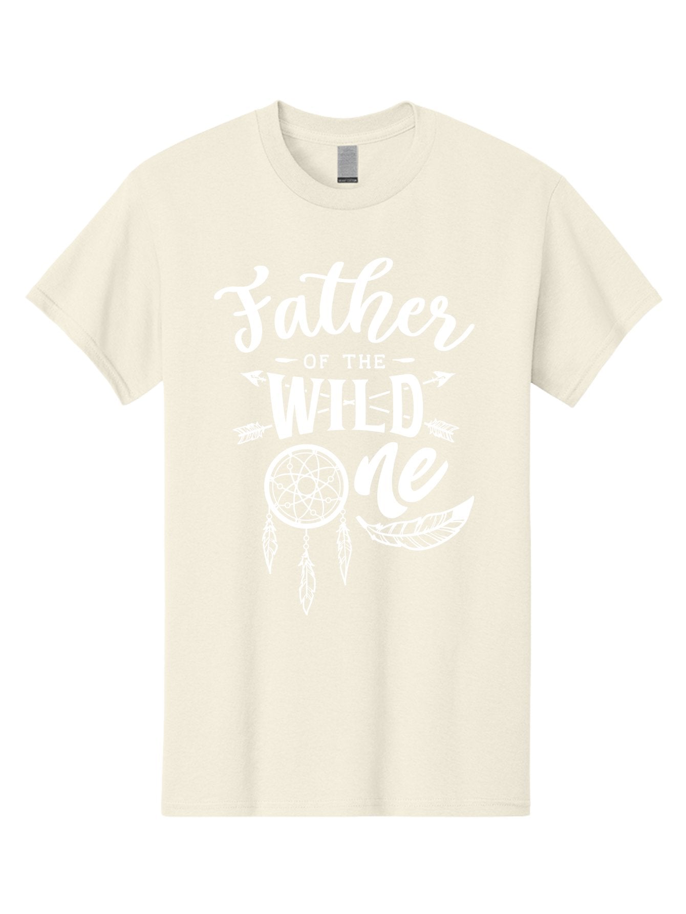 Father Of The Wild One - White Men'S Graphic Tee, 100% Cotton, Comfortable Casual Summer Wear, Machine Washable, Father'S Day Gift, Dreamcatcher Design, Wild Child, Bohemian Style, Father'S Day Quote, Dad And Me, Tribal Inspiration, Aae278 7