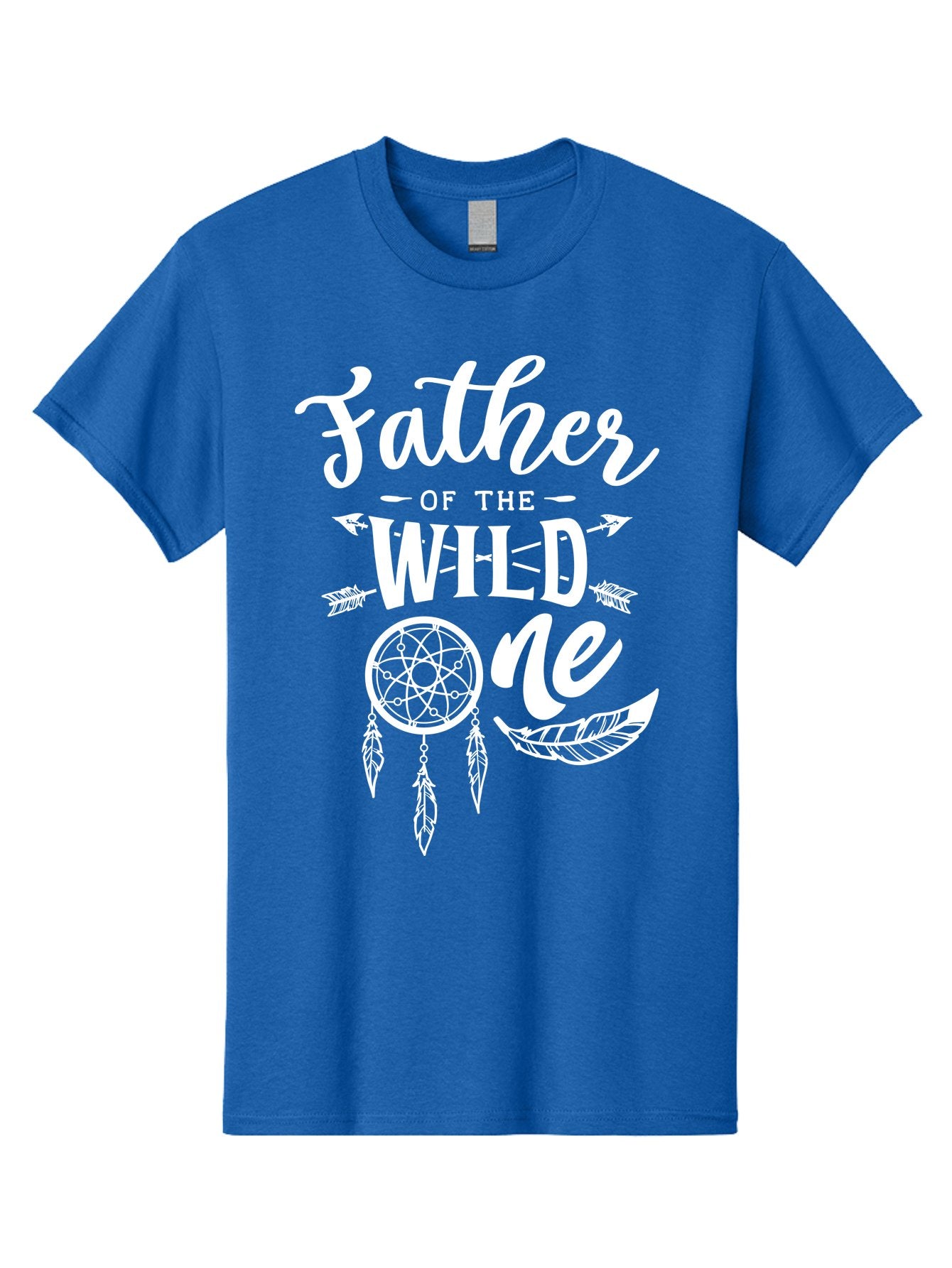 Father Of The Wild One - White Men'S Graphic Tee, 100% Cotton, Comfortable Casual Summer Wear, Machine Washable, Father'S Day Gift, Dreamcatcher Design, Wild Child, Bohemian Style, Father'S Day Quote, Dad And Me, Tribal Inspiration, Aae278 14