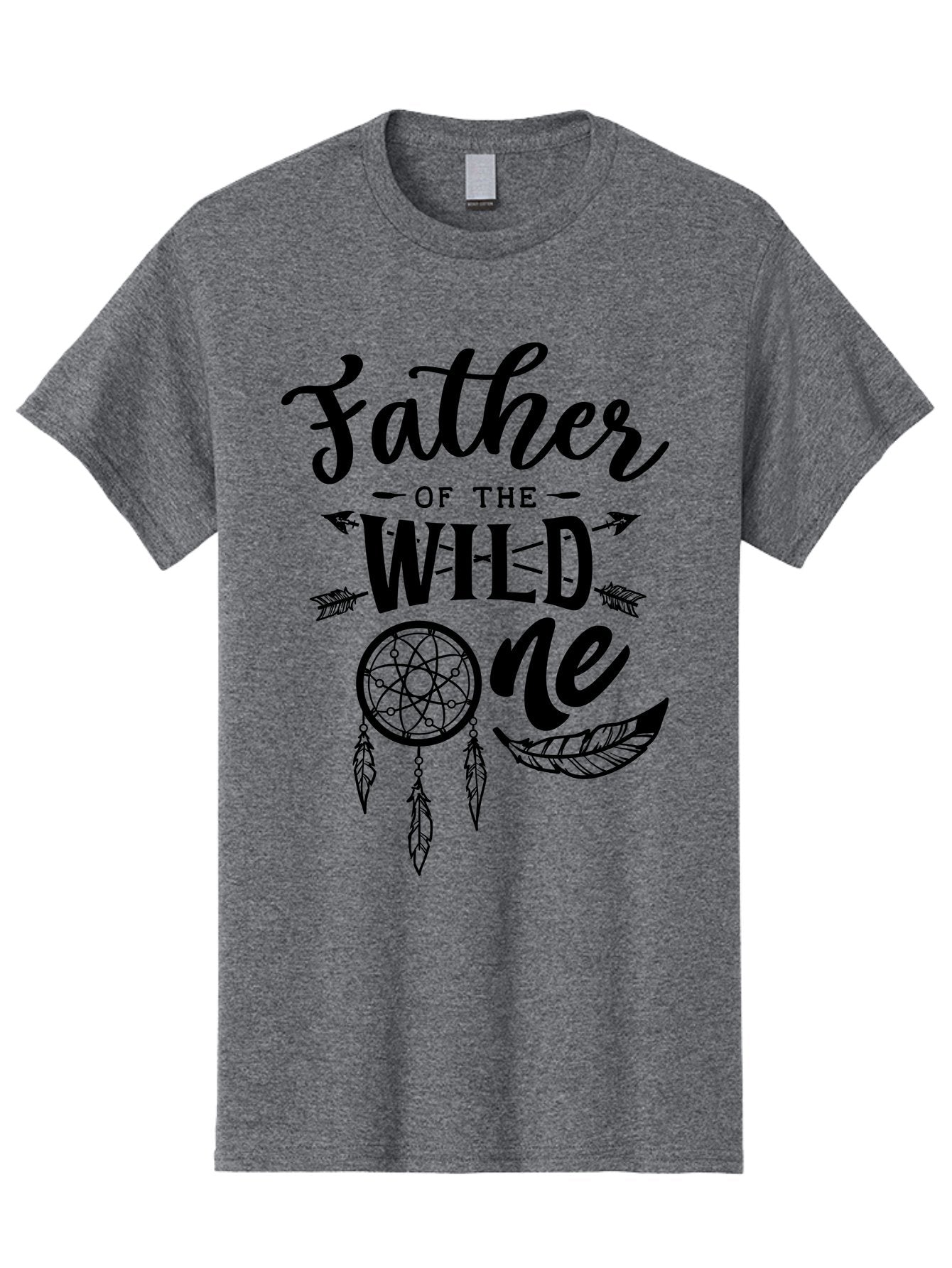 Father Of The Wild One Men'S Graphic Tee, 100% Cotton, Comfortable Casual Summer Wear, Machine Washable, Father'S Day Gift, Wild Child, Dreamcatcher, Bohemian Style, Tribal Design, Feathers, Arrows, Father Of The Wild One Aae279 5
