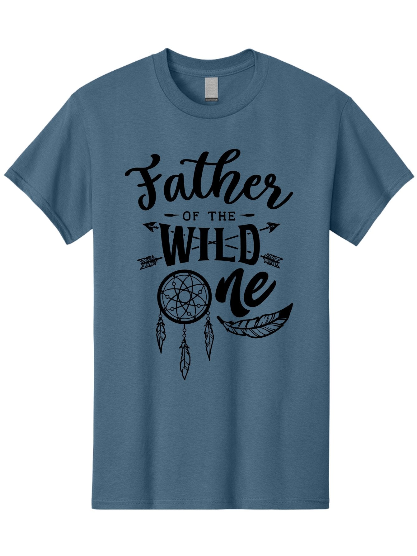 Father Of The Wild One Men'S Graphic Tee, 100% Cotton, Comfortable Casual Summer Wear, Machine Washable, Father'S Day Gift, Wild Child, Dreamcatcher, Bohemian Style, Tribal Design, Feathers, Arrows, Father Of The Wild One Aae279 7
