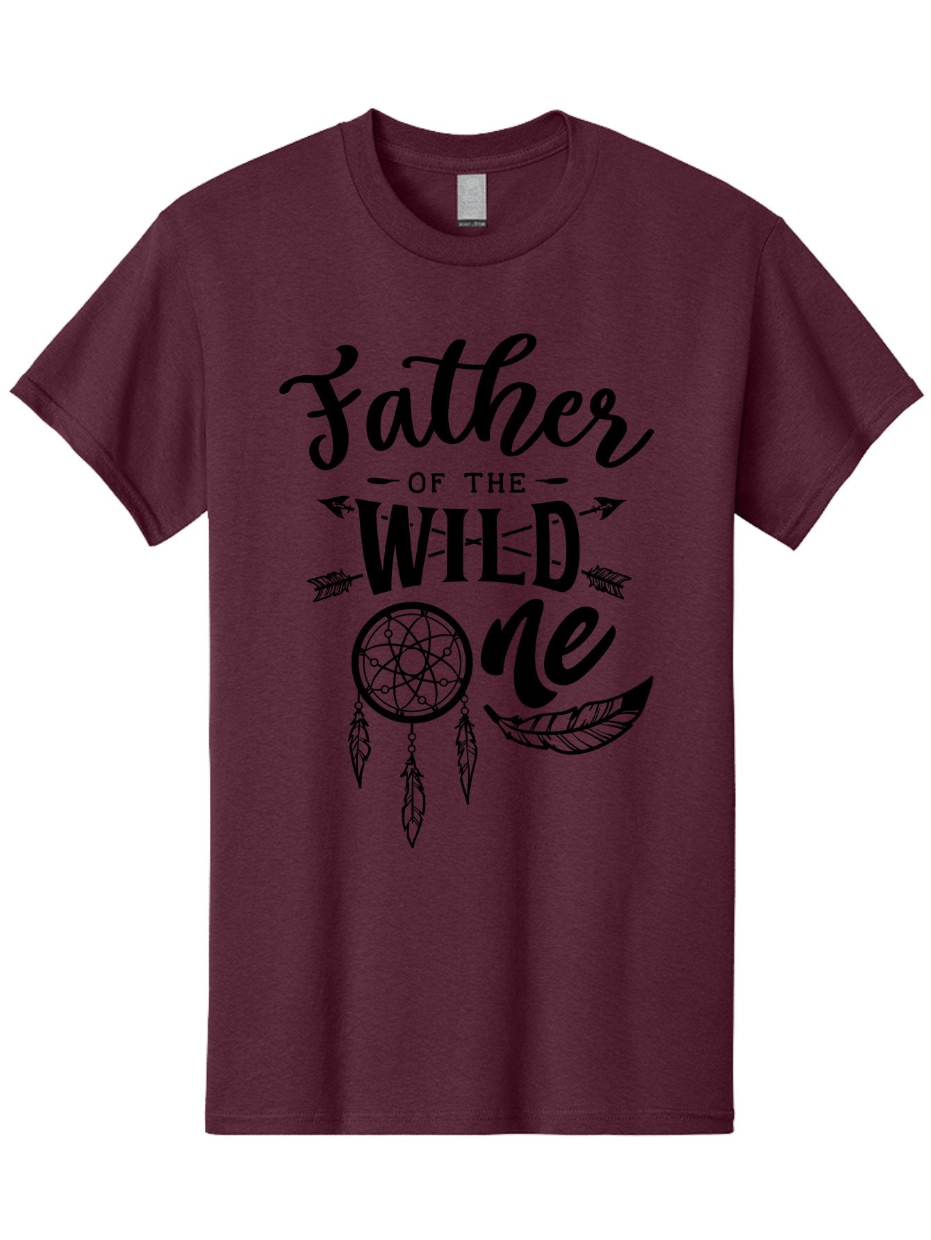 Father Of The Wild One Men'S Graphic Tee, 100% Cotton, Comfortable Casual Summer Wear, Machine Washable, Father'S Day Gift, Wild Child, Dreamcatcher, Bohemian Style, Tribal Design, Feathers, Arrows, Father Of The Wild One Aae279 10